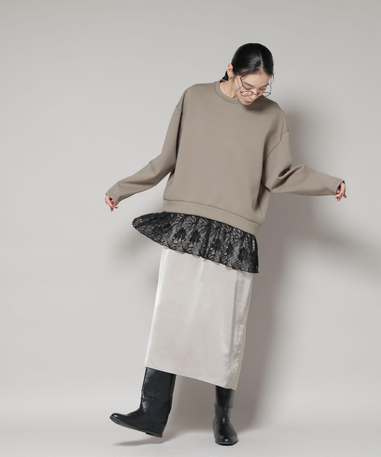 レースレイヤードセットワンピース 6695219327