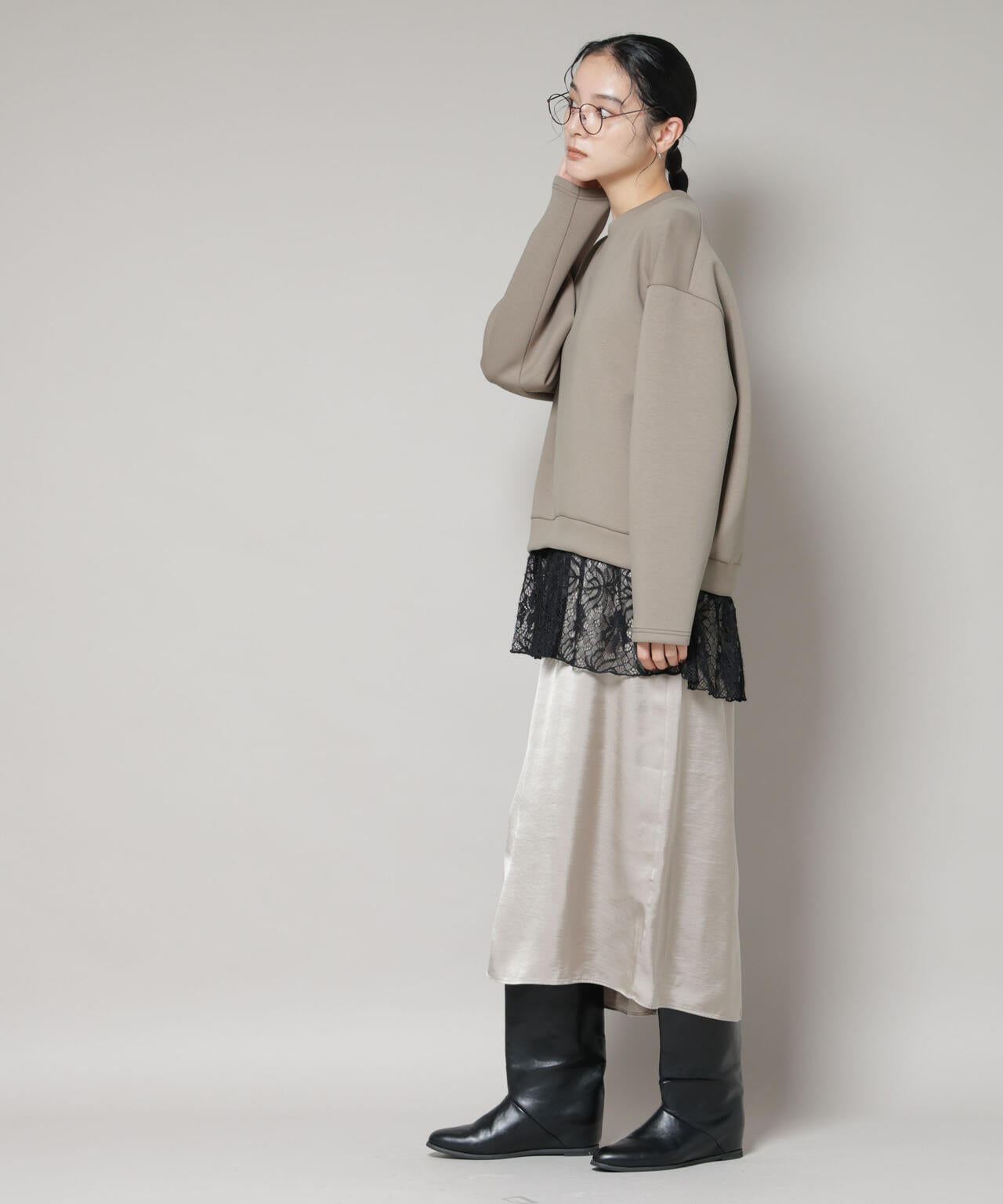 レース レイヤード セット ワンピース