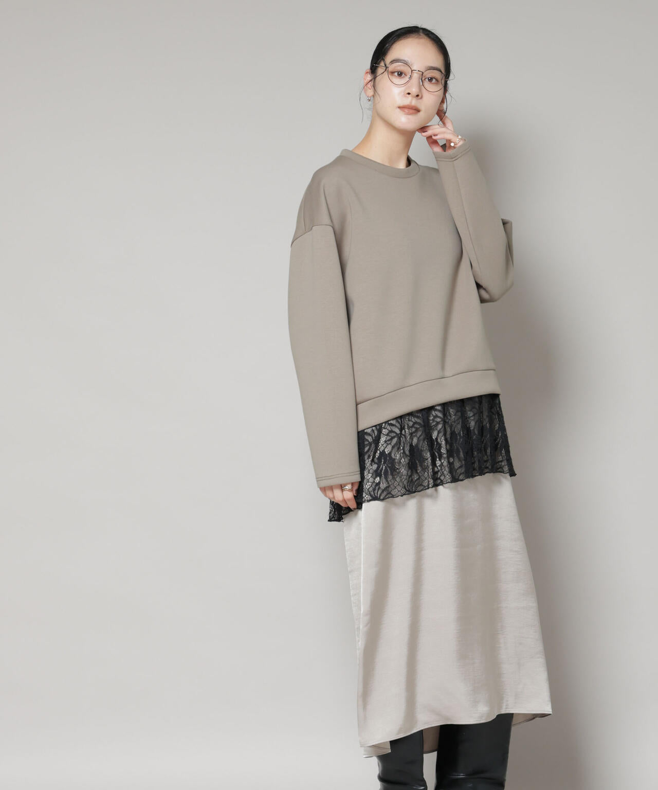 レースレイヤードセットワンピース 6695219327