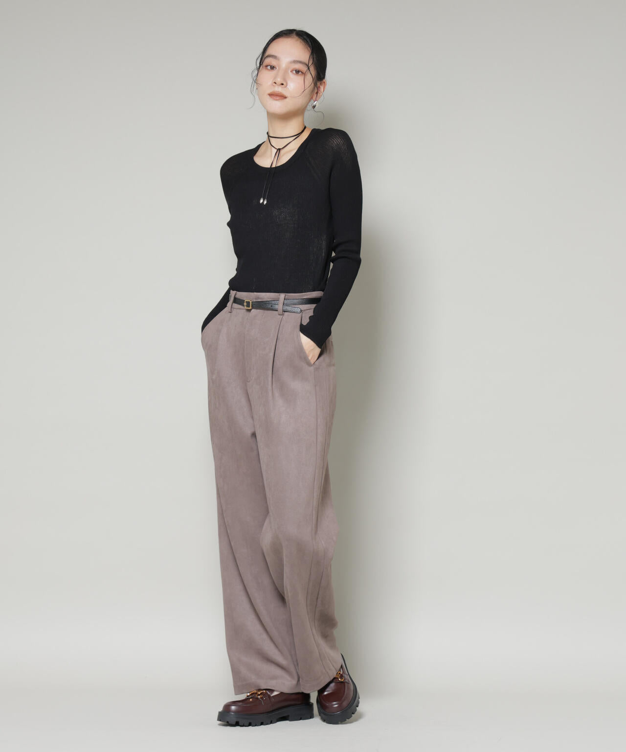 ナノユニバース（NANO universe）/ツイードIラインワンピース×シアーリブニットセット ツイード Iライン ワンピース × シアー リブニット セット