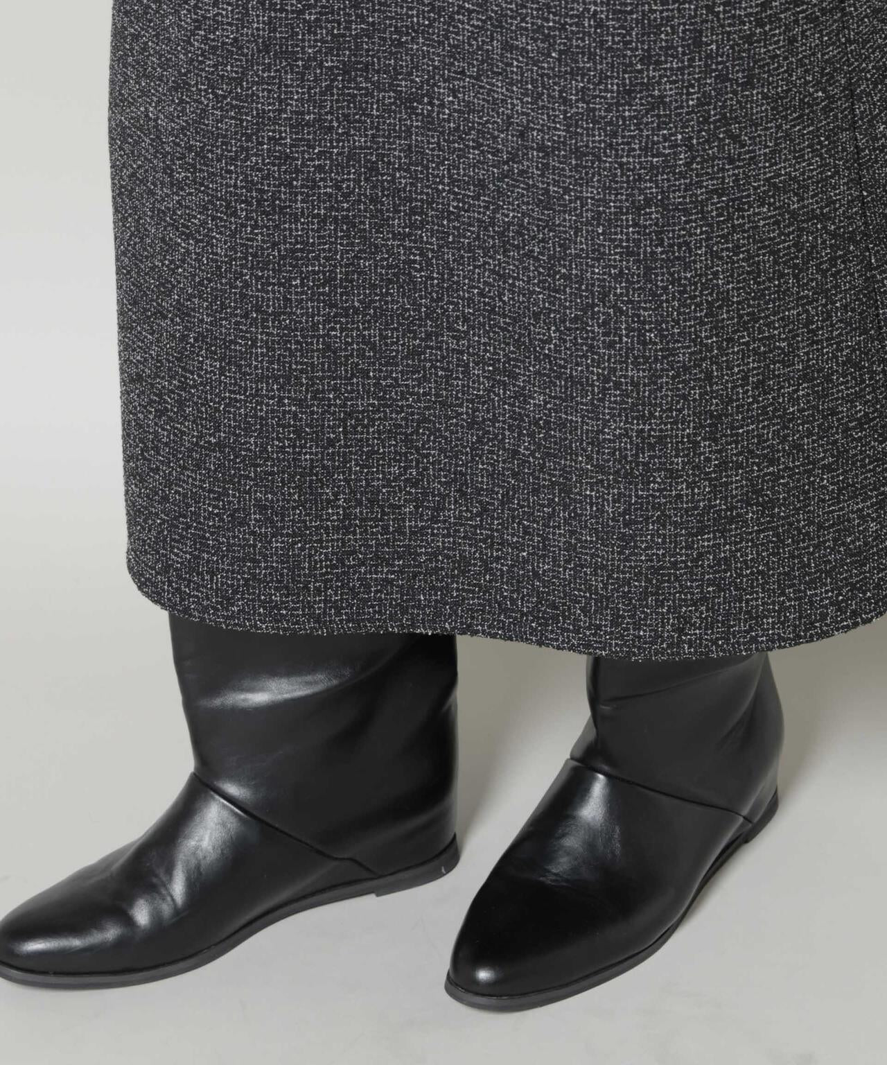 ツイードIラインワンピース×シアーリブニットセット 6695219329