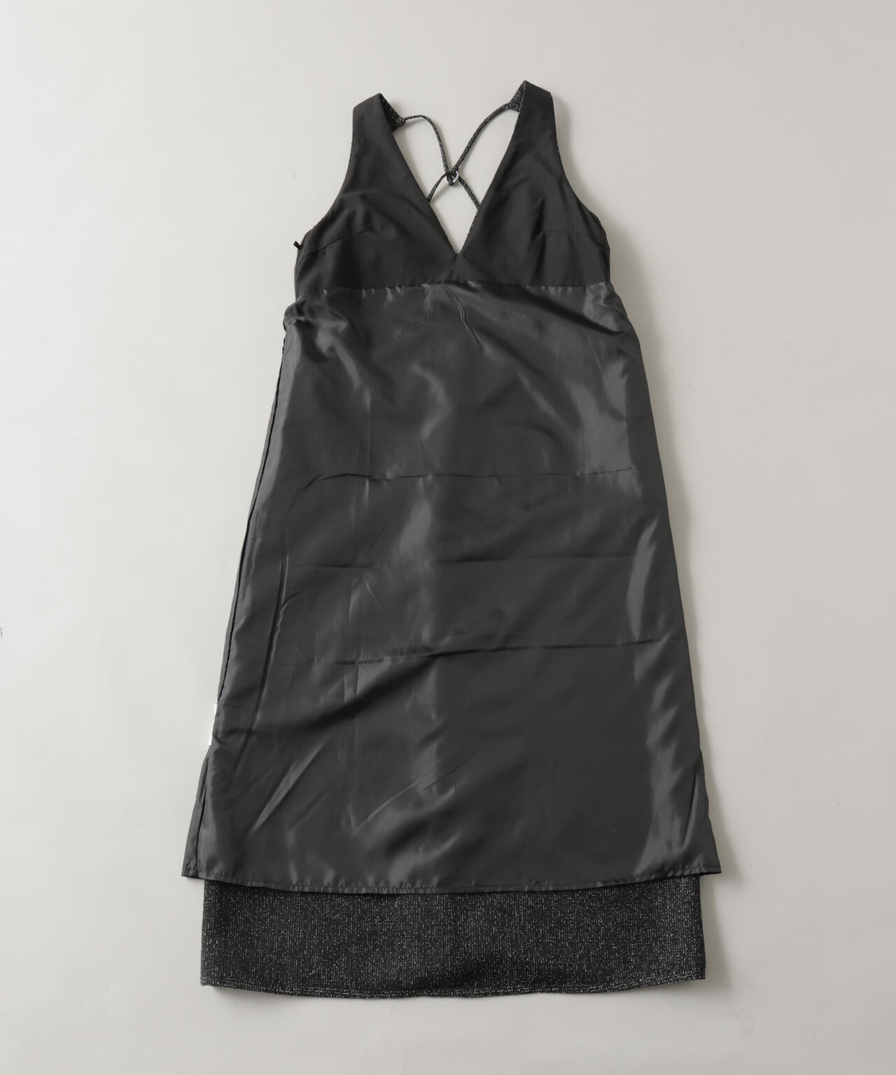 ツイードIラインワンピース×シアーリブニットセット 6695219329