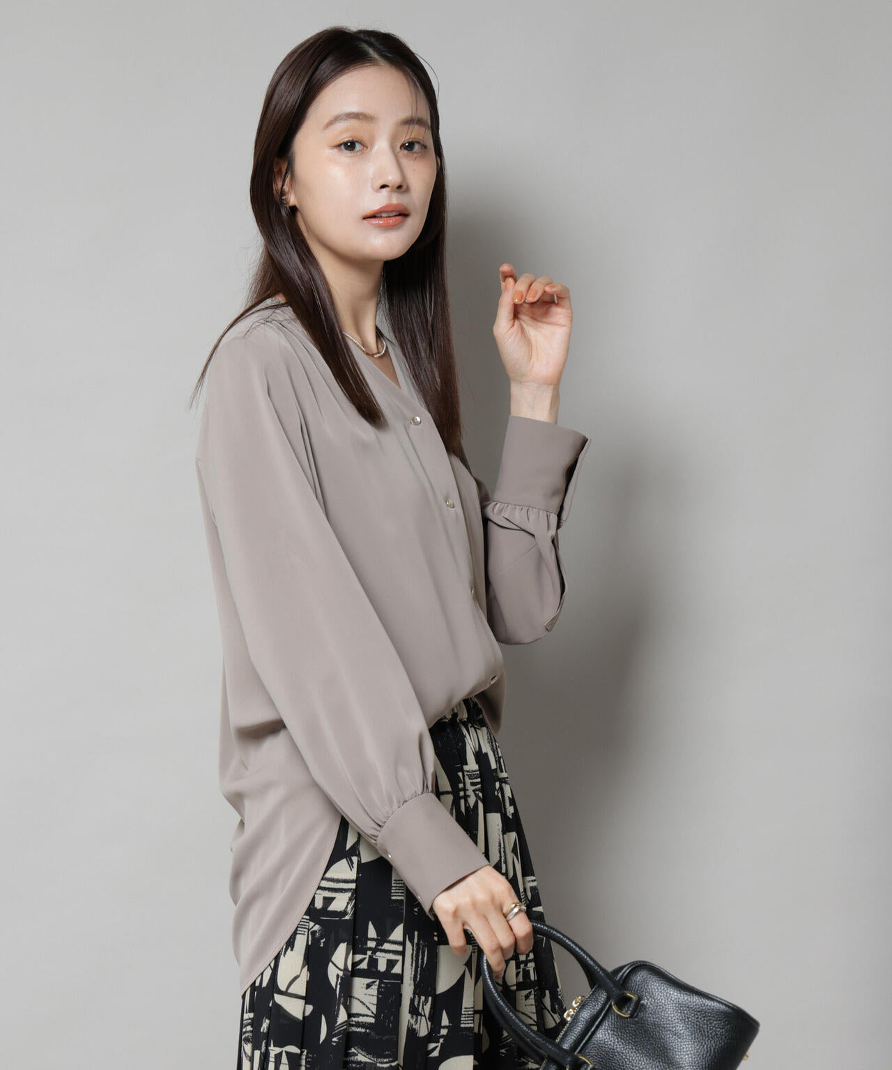 noble♡美品　ウールナイロンフロントボタンVネックコート PASSIONE】Vネックウールコート | selectshop kusukusu