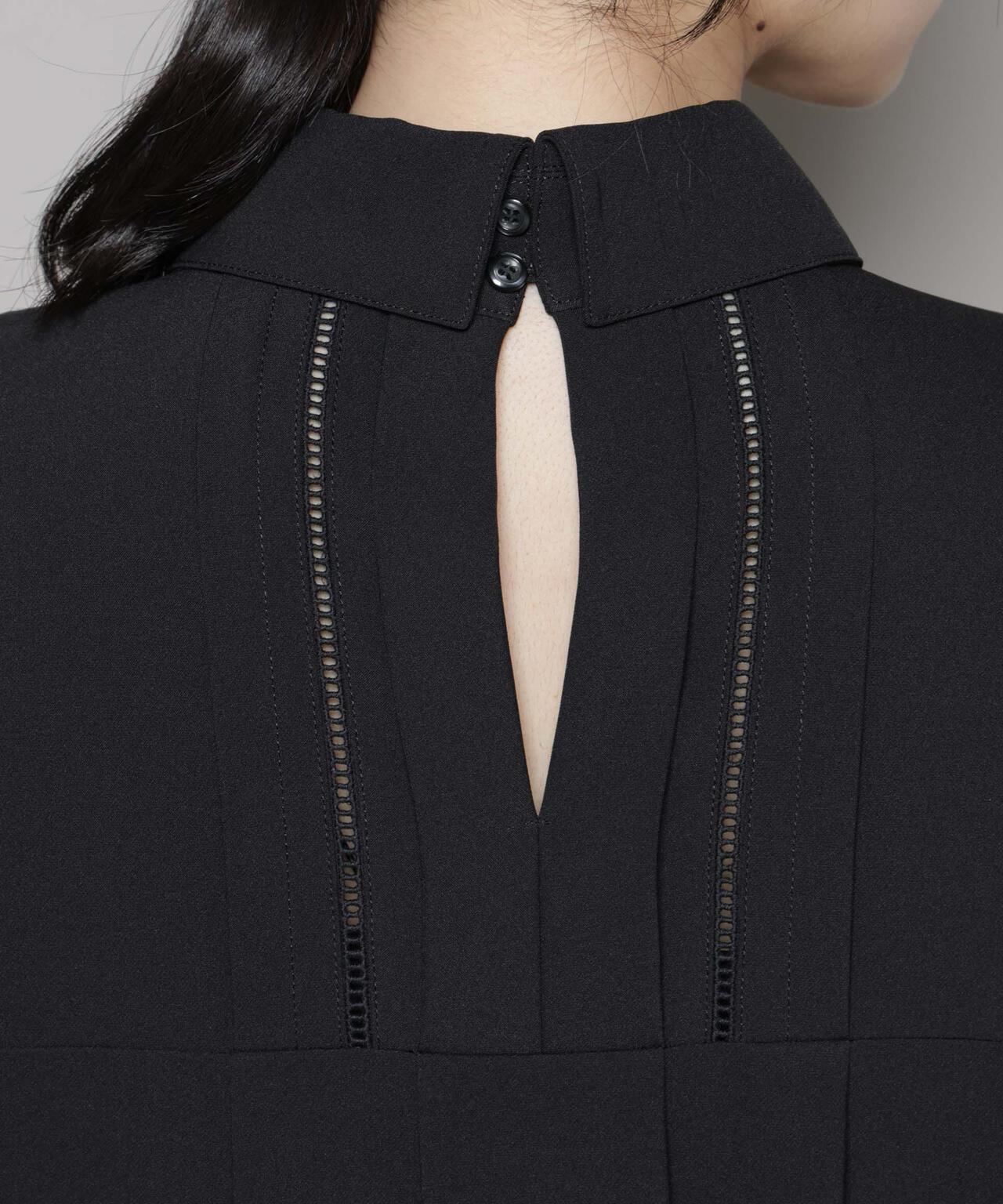 ダブルクロス 衿付き ハシゴレース ブラウス