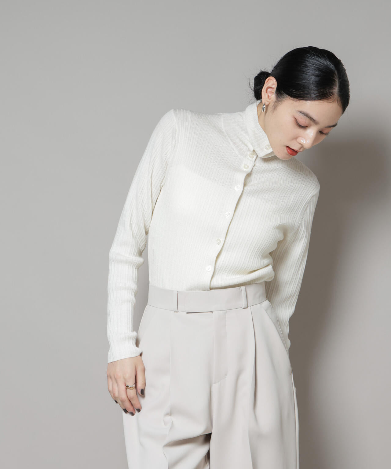 毛玉レスニット3wayリブタートルトップス 6695222304