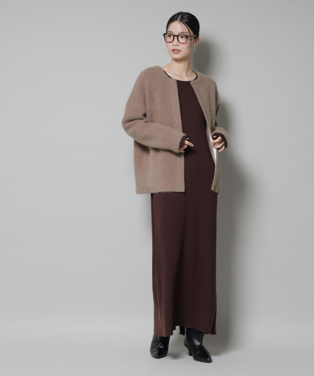 ウォッシャブルフォックスリバーニットジャケット 6695222306