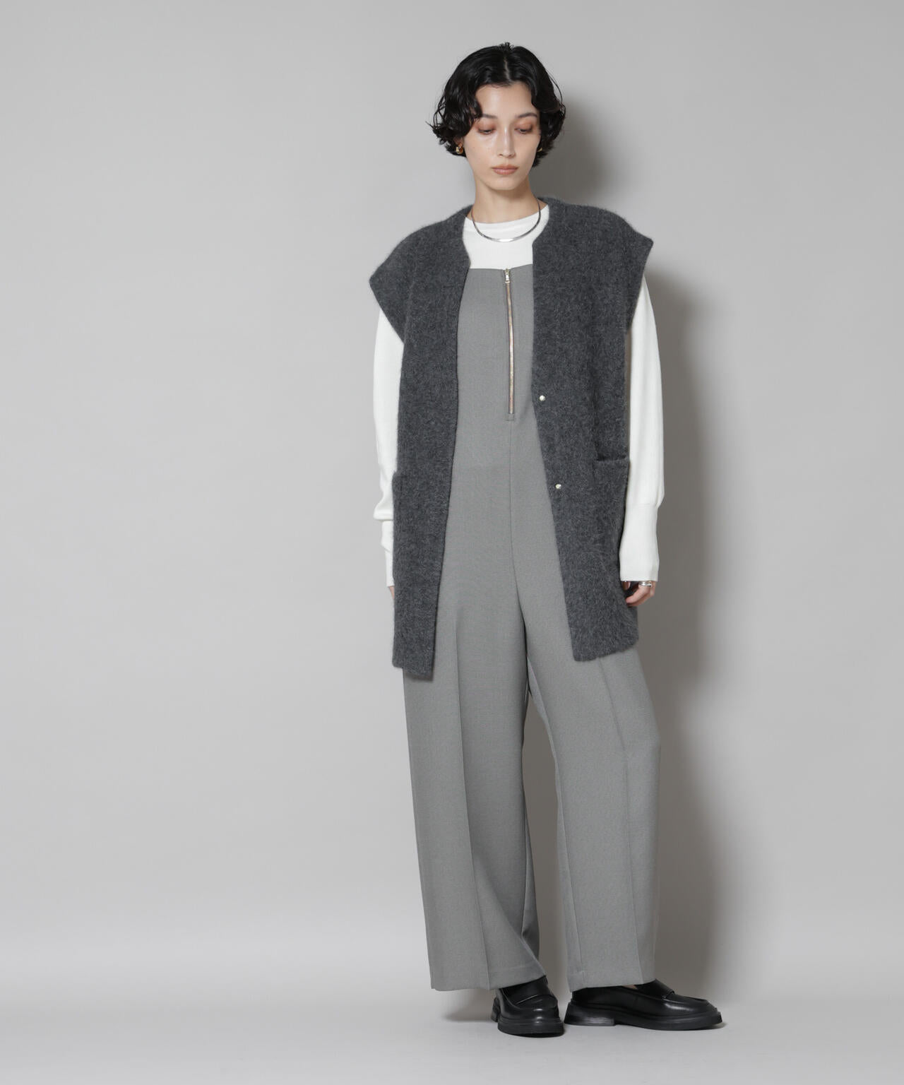 ウォッシャブル フォックス リバー ニット ジレ