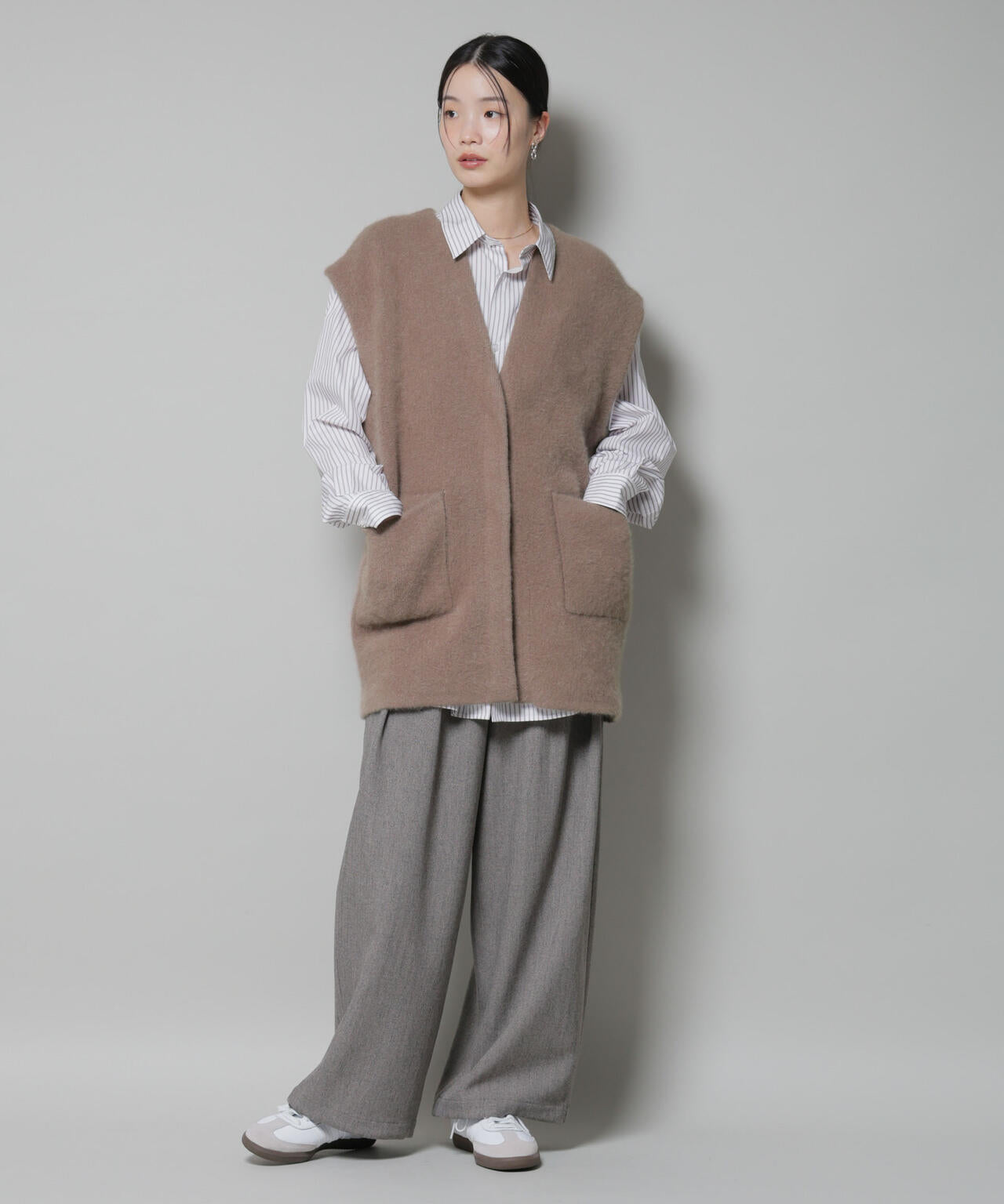 ナノユニバース（NANO universe）/ウォッシャブルフォックスリバーニットジレ ウォッシャブル フォックス リバー ニット ジレ