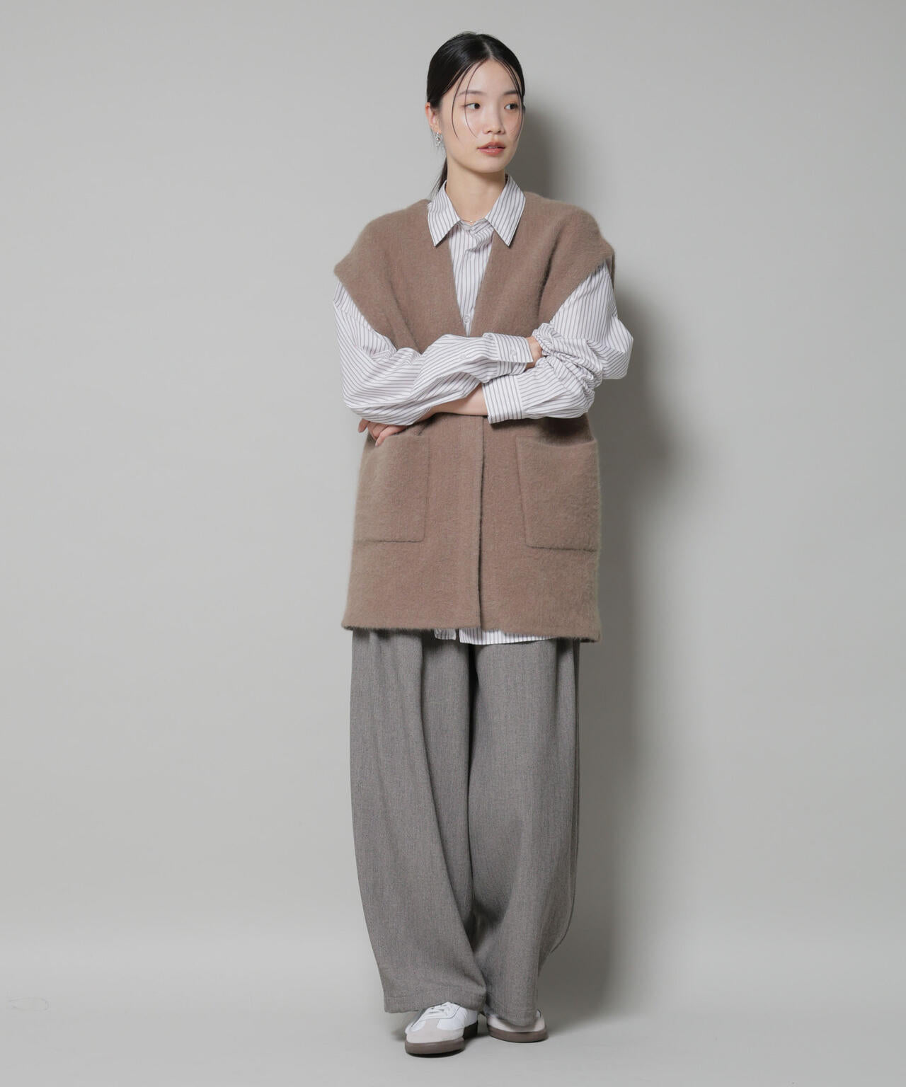 ウォッシャブルフォックスリバーニットジレ 6695222307