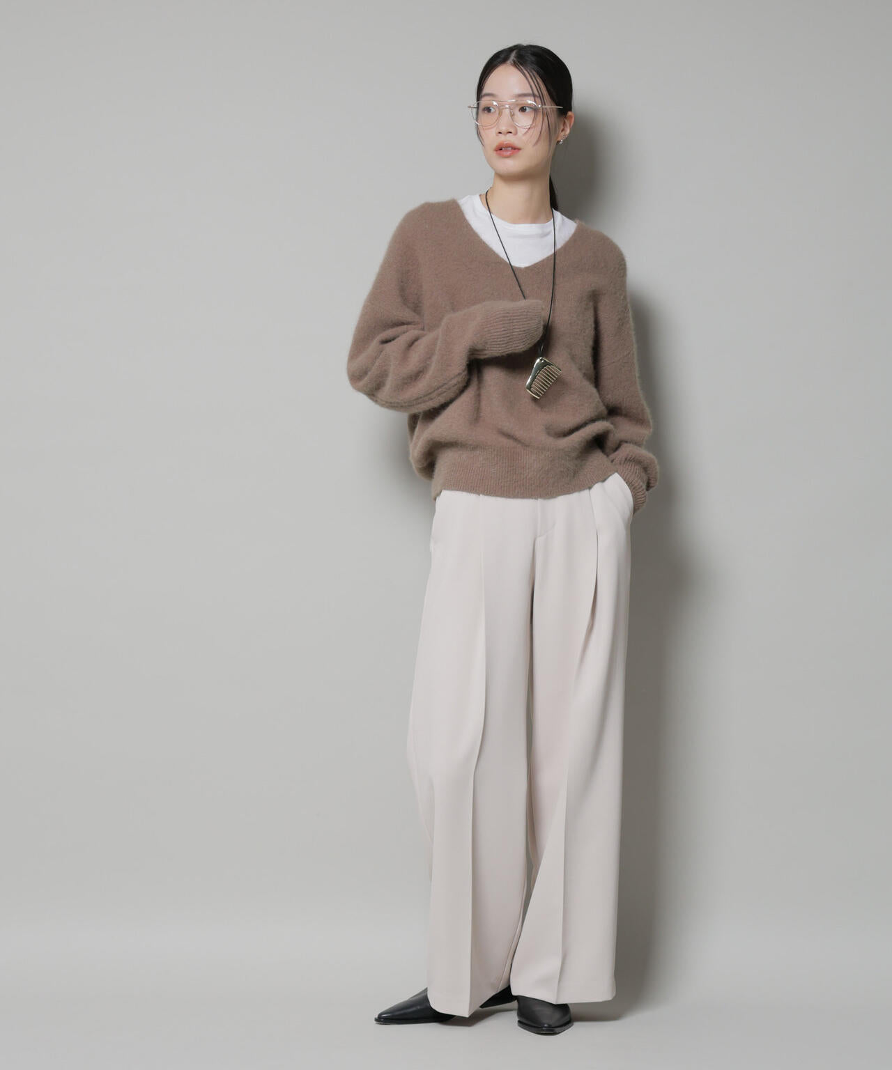 ナノユニバース（NANO universe）/ウォッシャブルフォックスVネックニットプルオーバー ウォッシャブル フォックス Vネック ニット プルオーバー