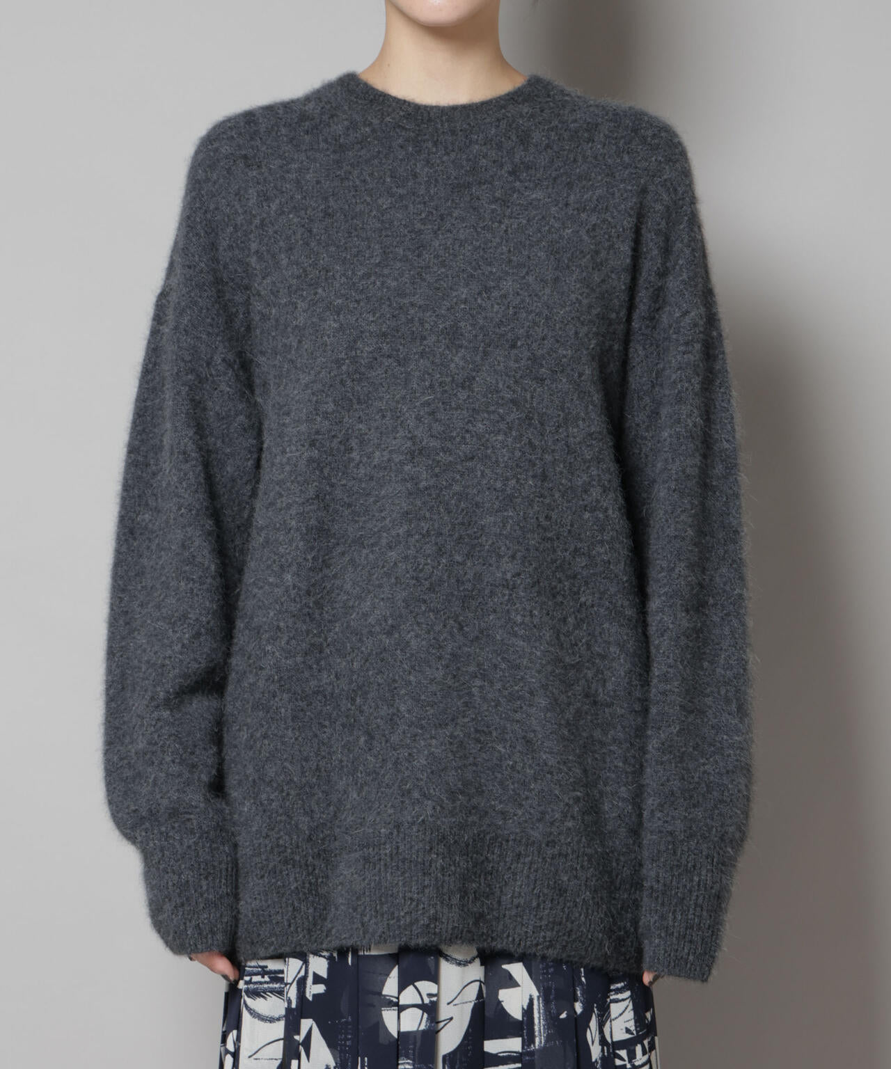 ウォッシャブルフォックスクルーワイドニットプルオーバー 6695222309