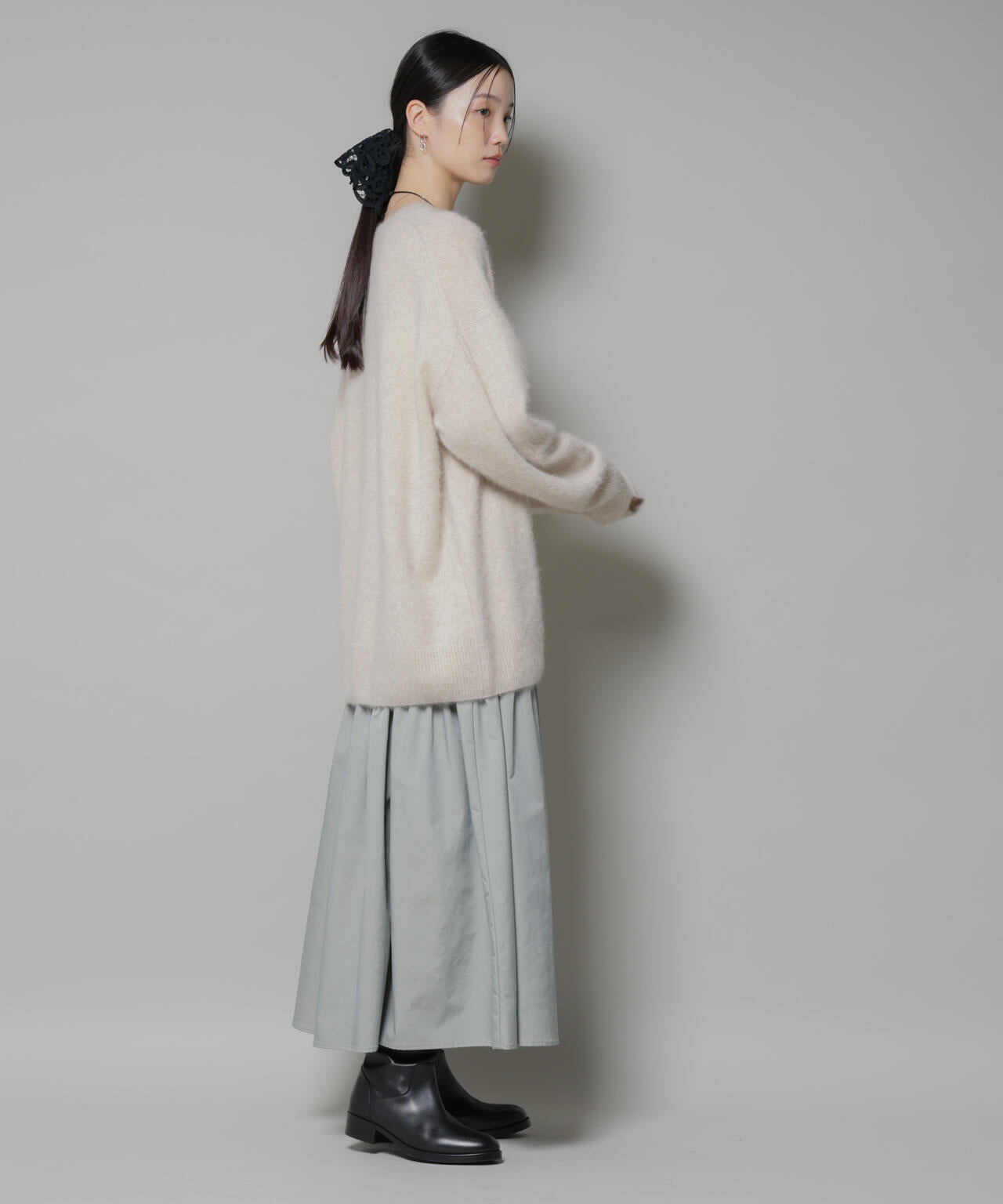 ウォッシャブルフォックスクルーワイドニットプルオーバー 6695222309