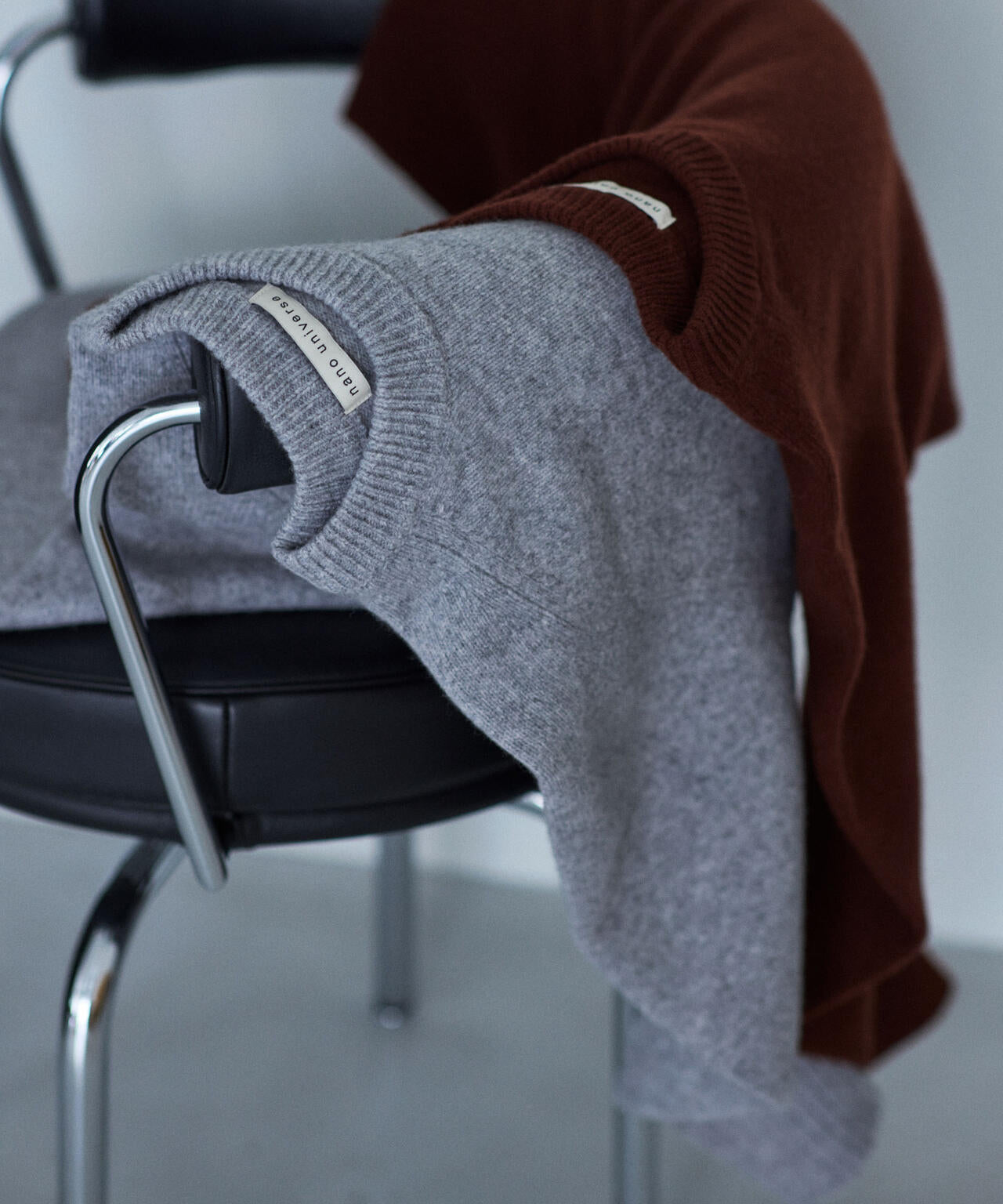 AQUA ウール カシミヤ クルーネック ニット プルオーバー