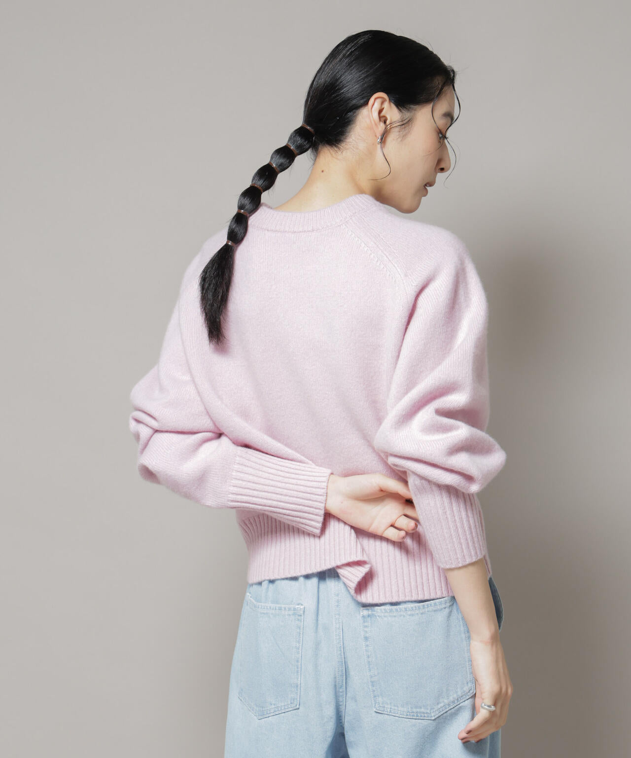 新品未使用　NKNIT 2022年　ニット　ピンク　カシミア AQUA ウール カシミヤ クルーネック ニット プルオーバー