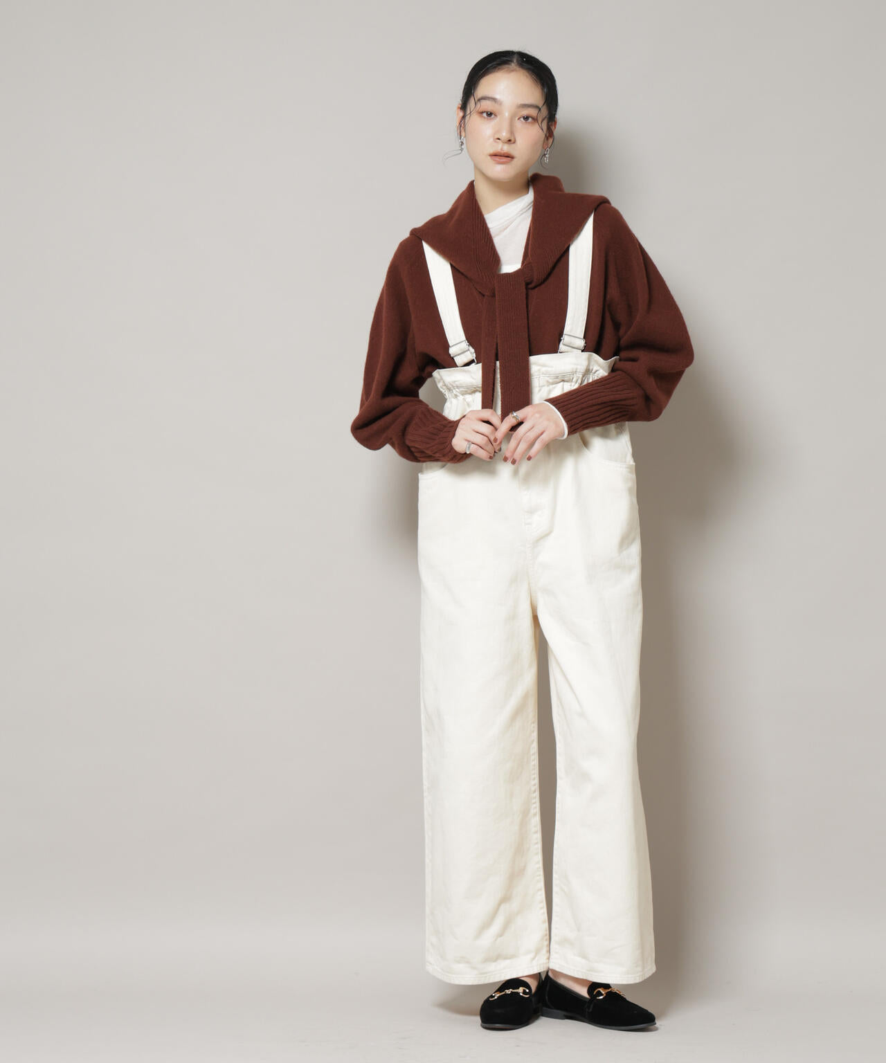 AQUAウールカシミヤVネックカーディガン 6695222311