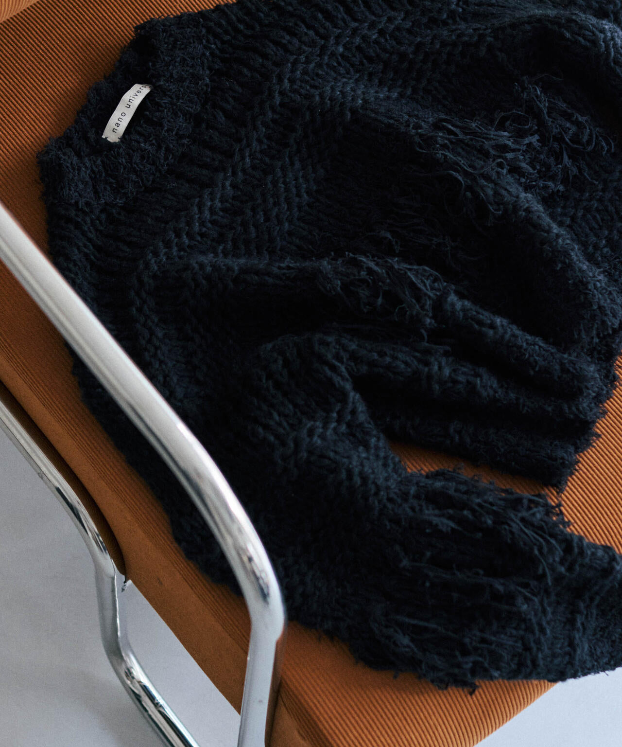 異素材ボーダーフリンジニットプルオーバー 6695222326