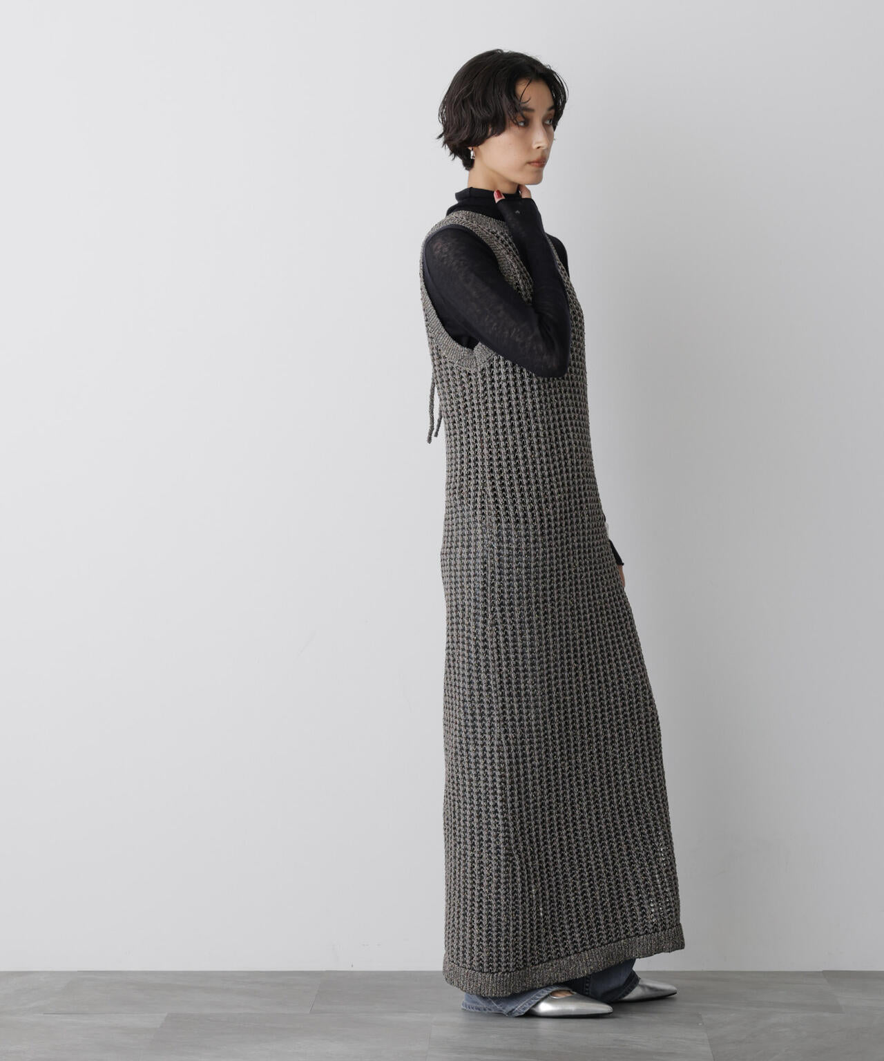 「STEVELOUR」シャイニーレースニットワンピース 6695222328