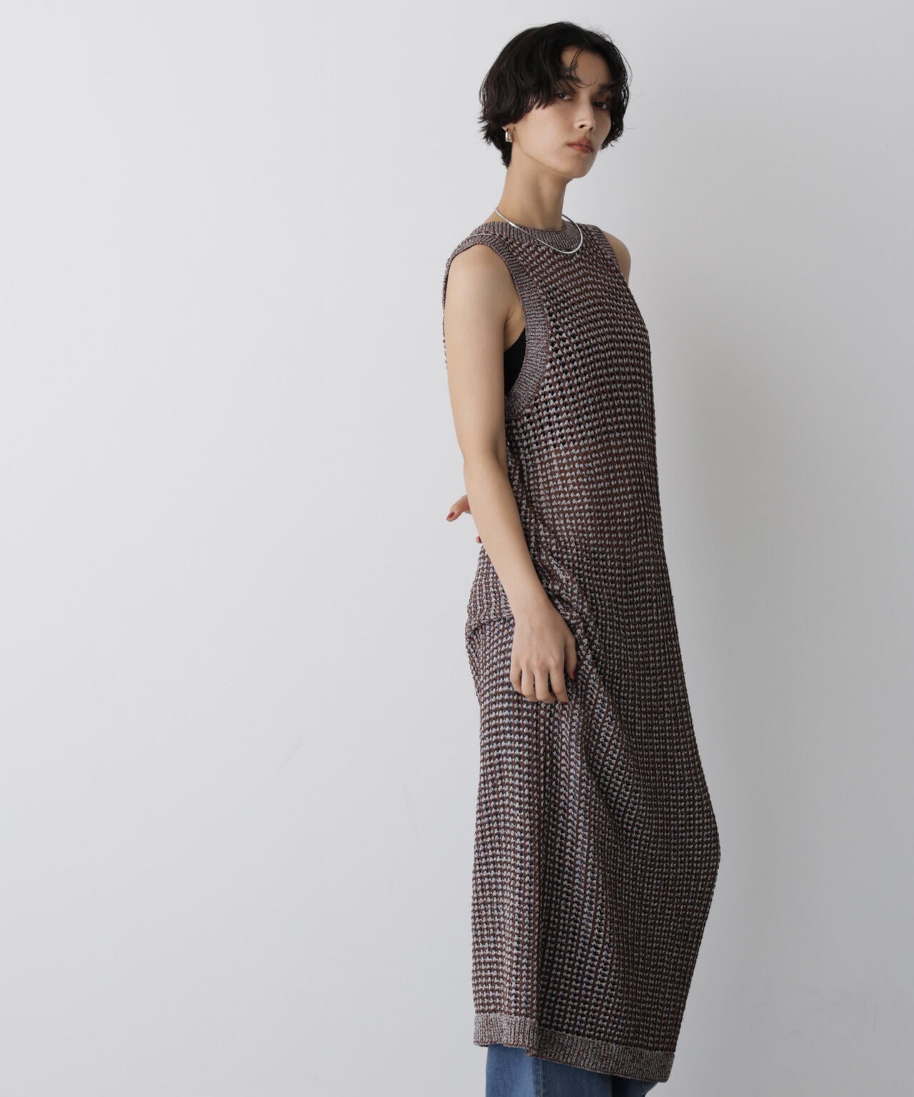 「STEVELOUR」シャイニーレースニットワンピース 6695222328