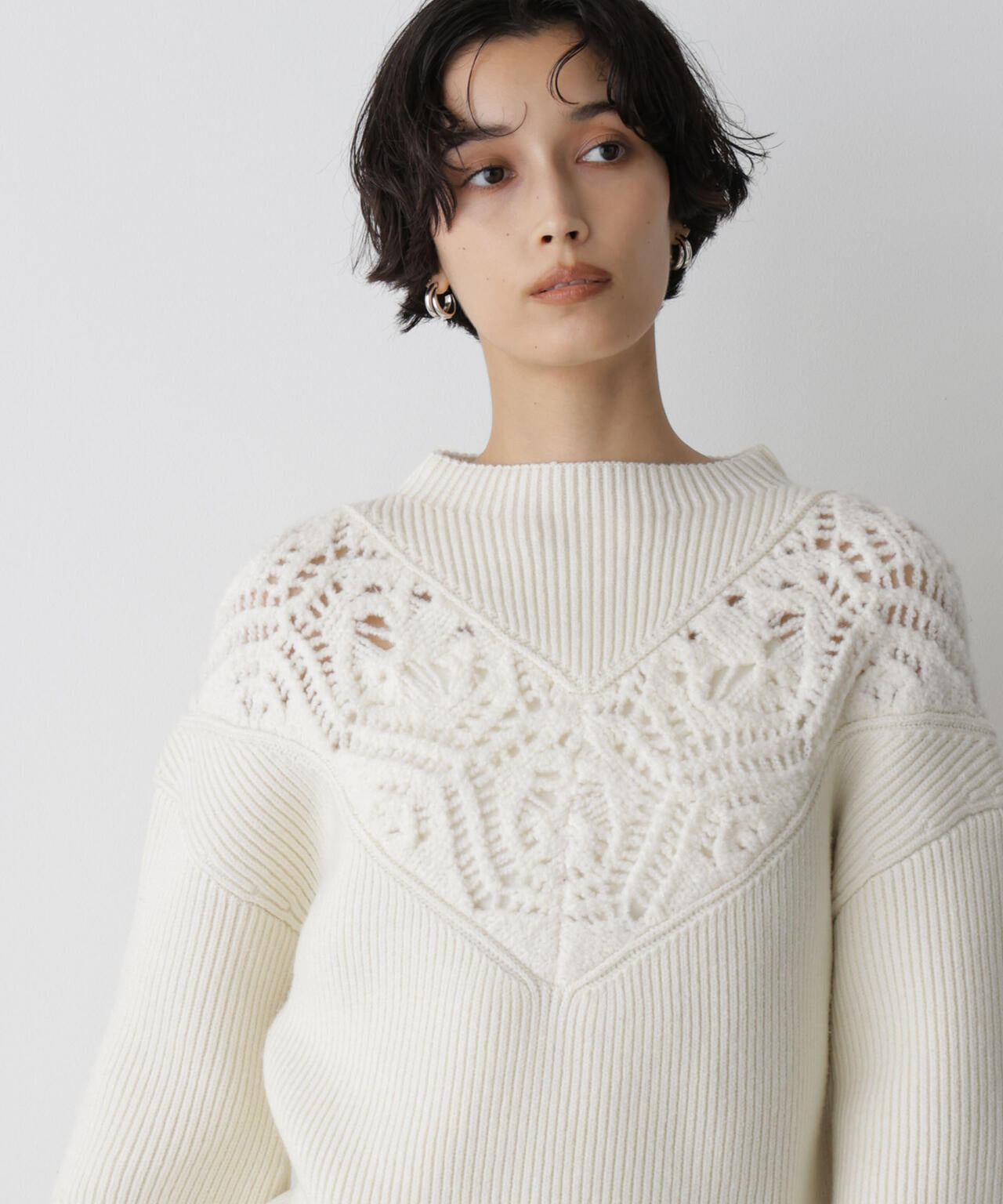 「STEVELOUR」レースモチーフフレア袖ニット 6695222329