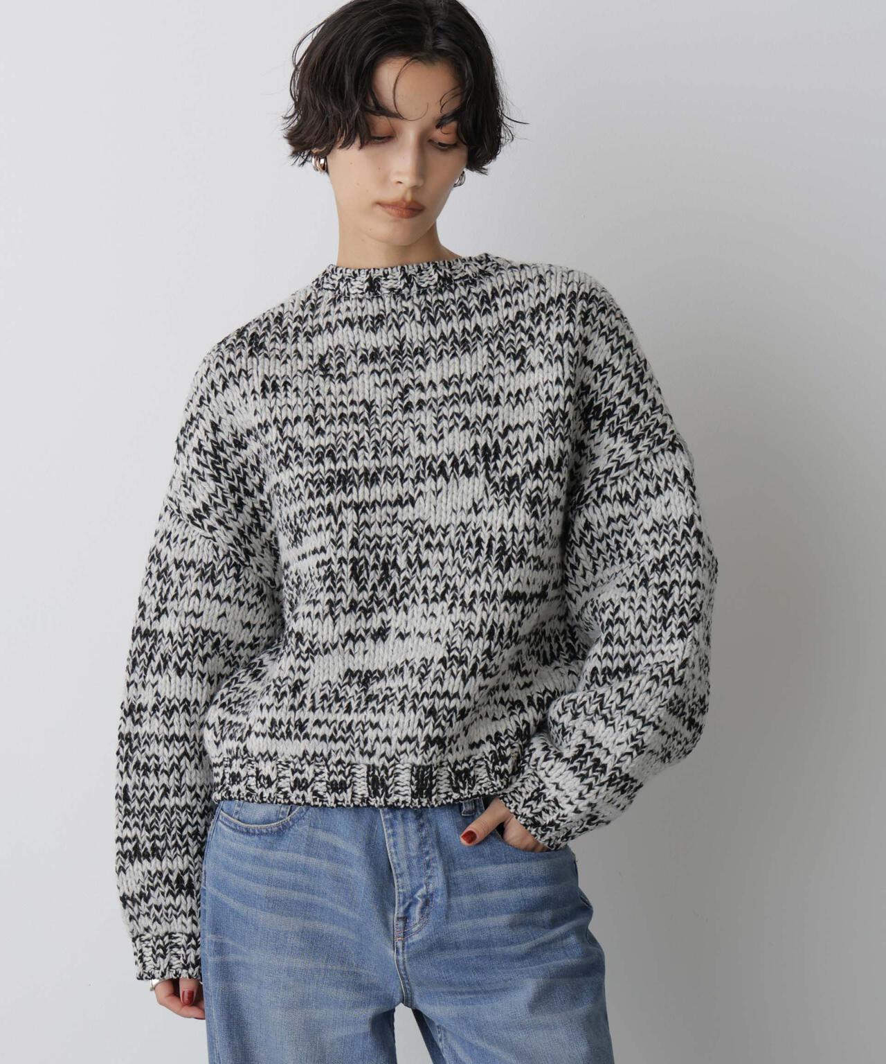 STEVELOUR」ミックスカラー 2WAY スナップ ニット