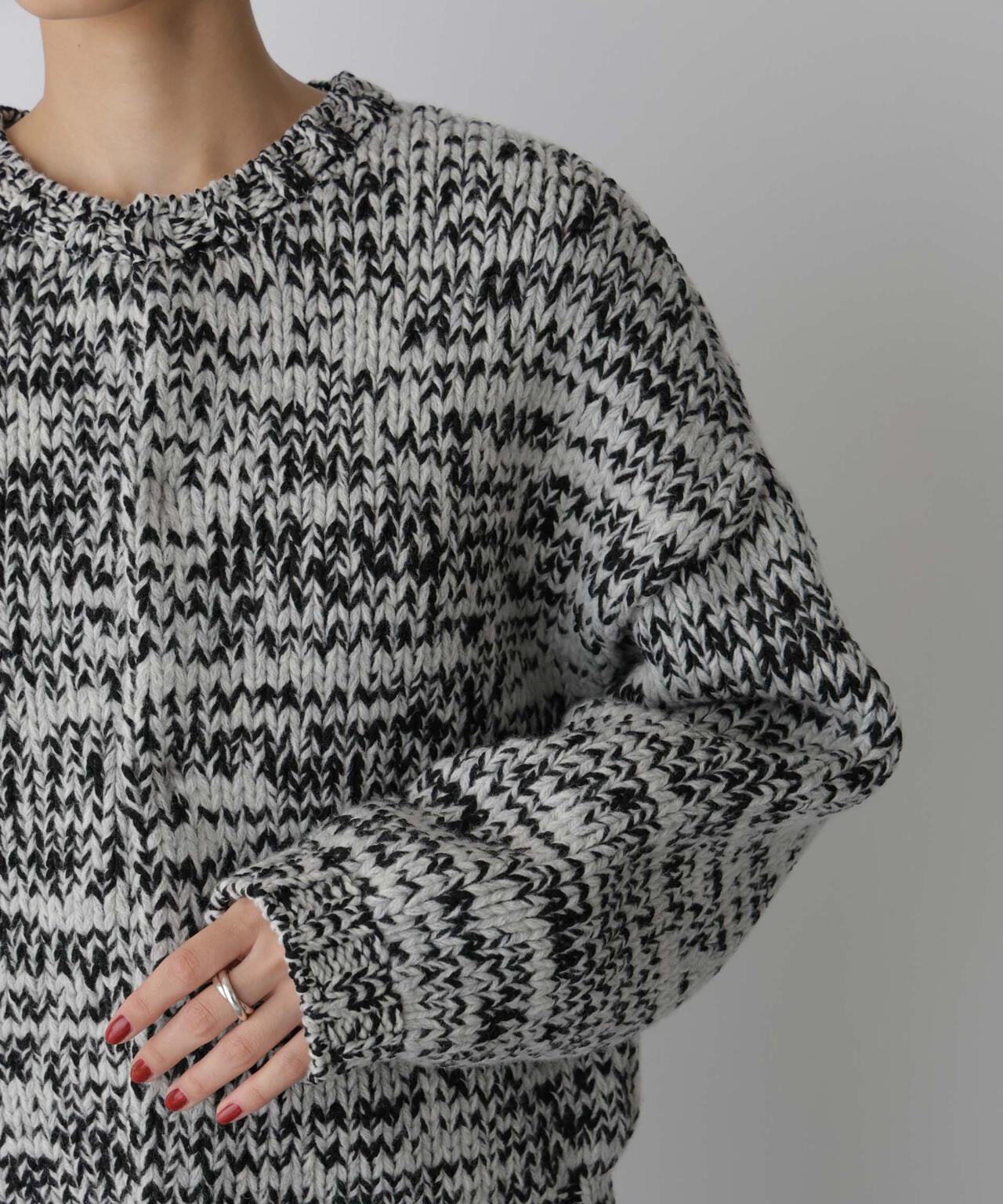 STEVELOUR」ミックスカラー 2WAY スナップ ニット