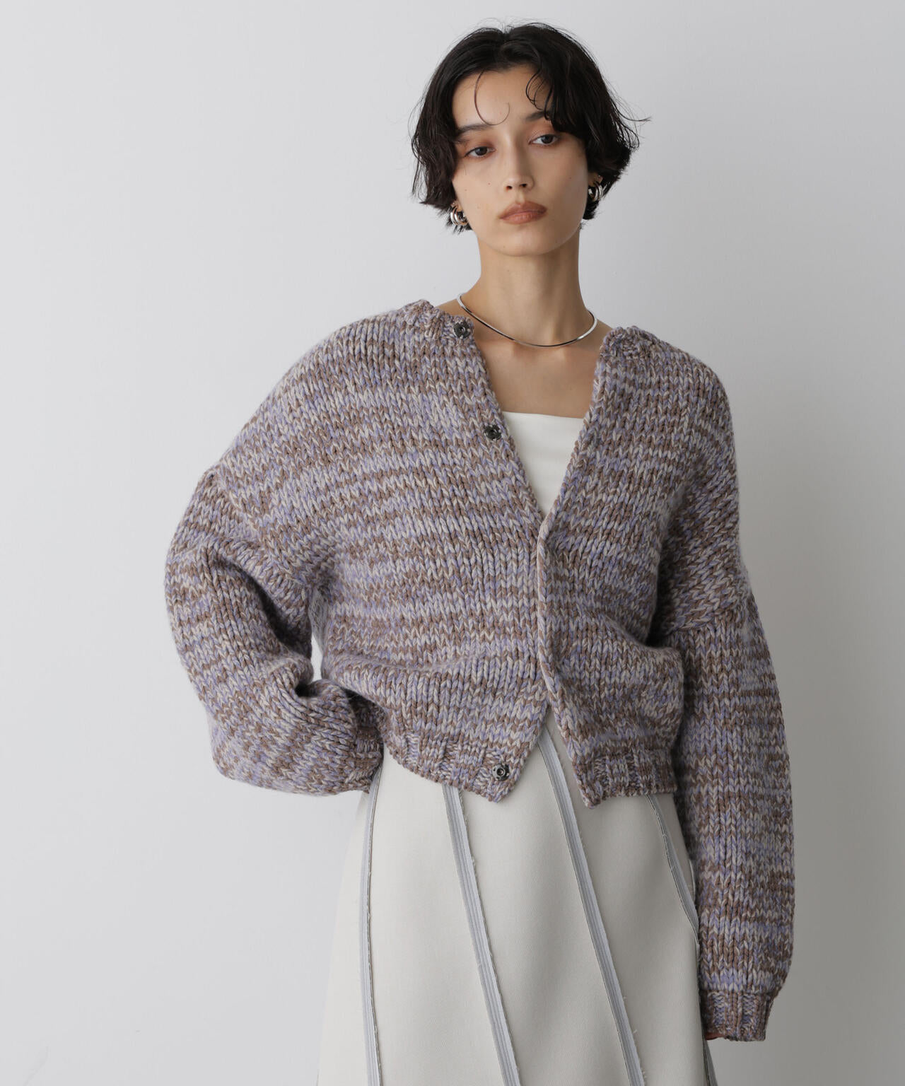 STEVELOUR」ミックスカラー 2WAY スナップ ニット