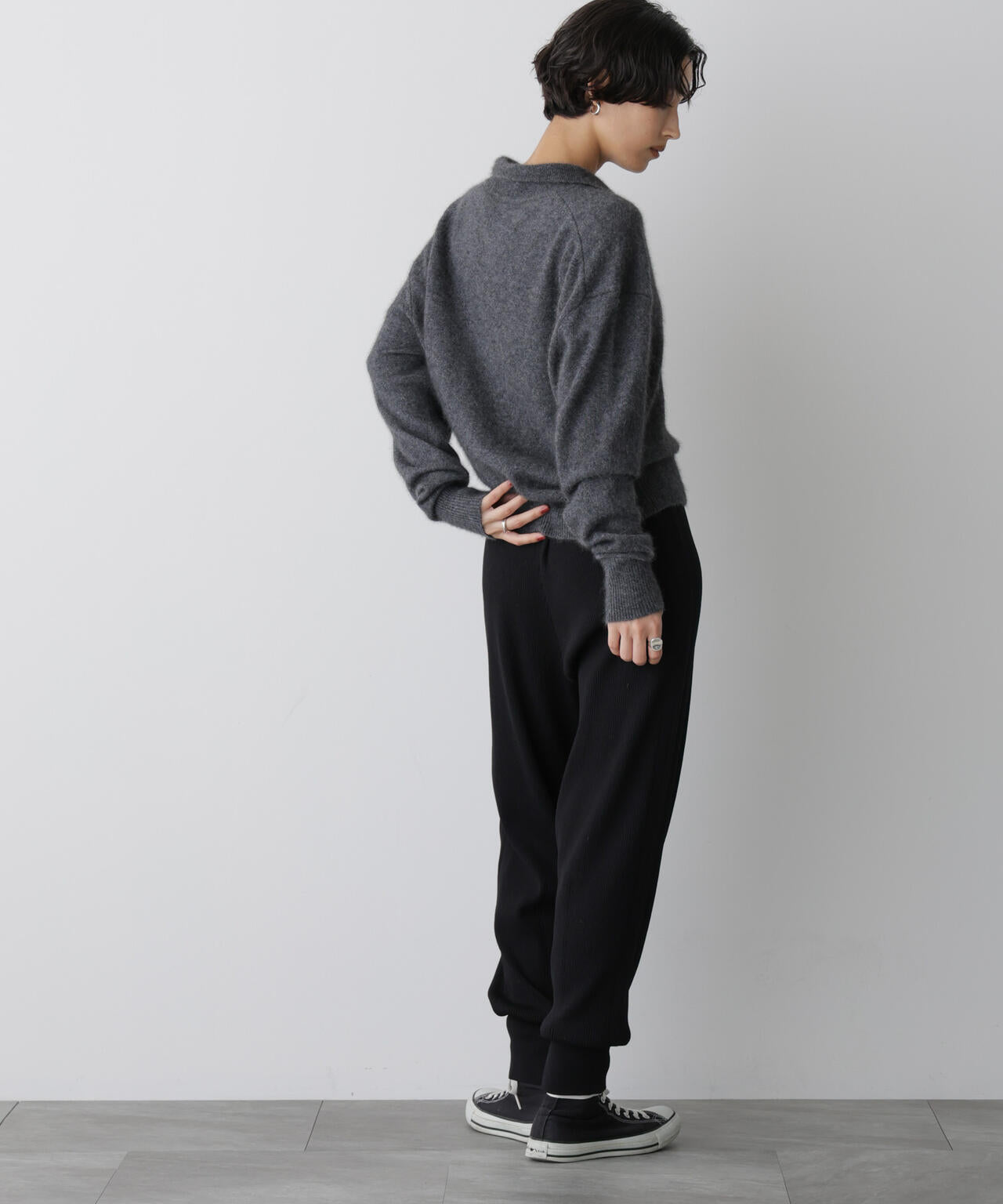 STEVELOUR 」 裾 リブニット パンツ