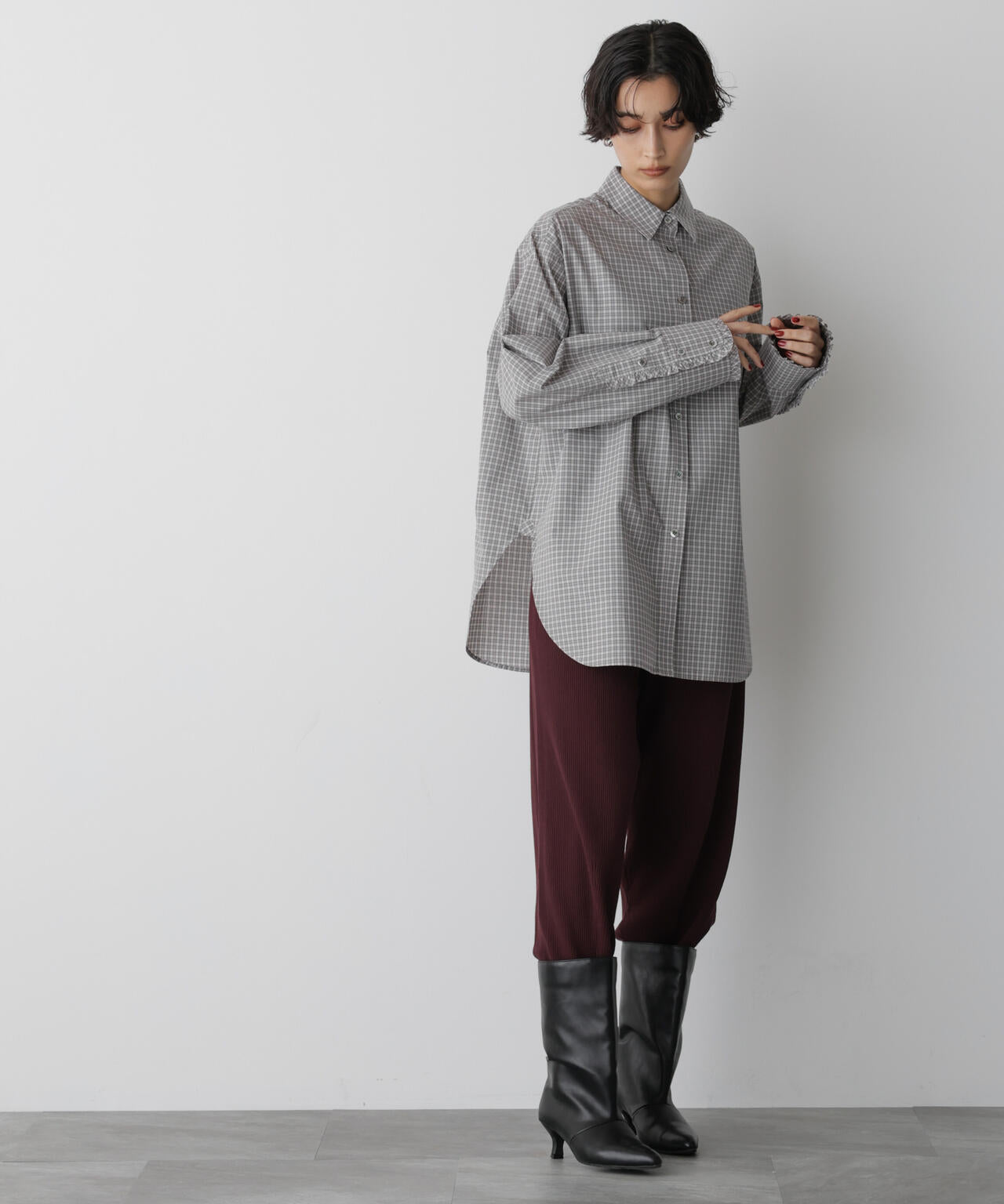 「STEVELOUR」裾リブニットパンツ 6695222332