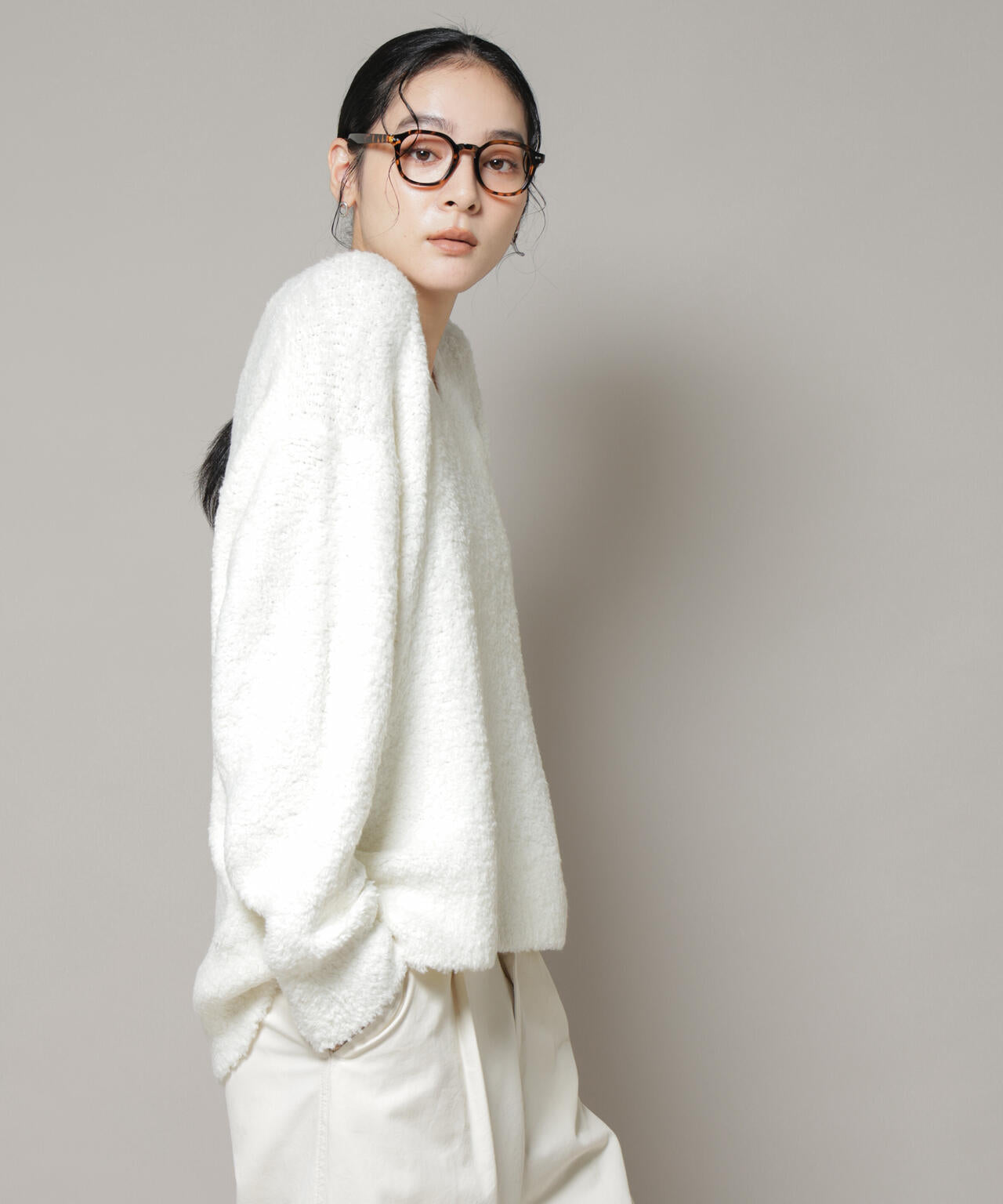 ナノユニバース（NANO universe）/ウールフェザーVネックニットプルオーバー ウール フェザー Vネック ニット プルオーバー