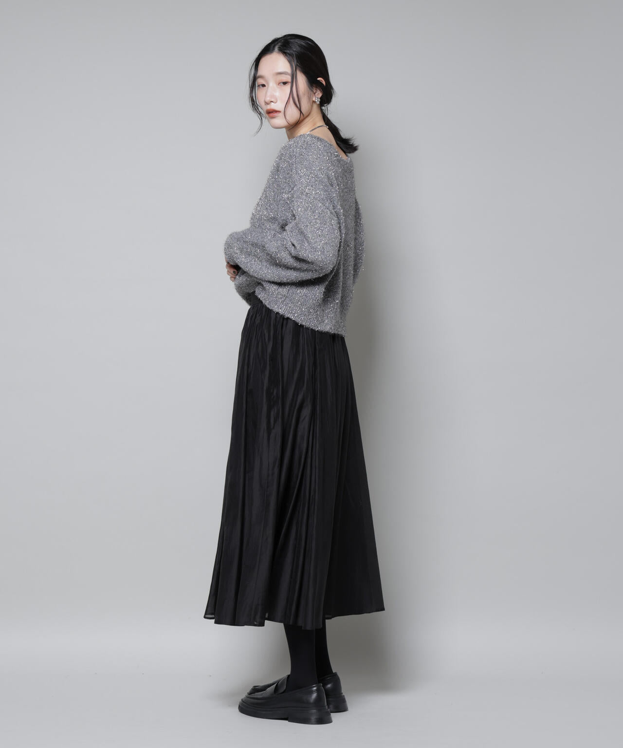 前後2wayラメミックスフェザーニット 6695222335