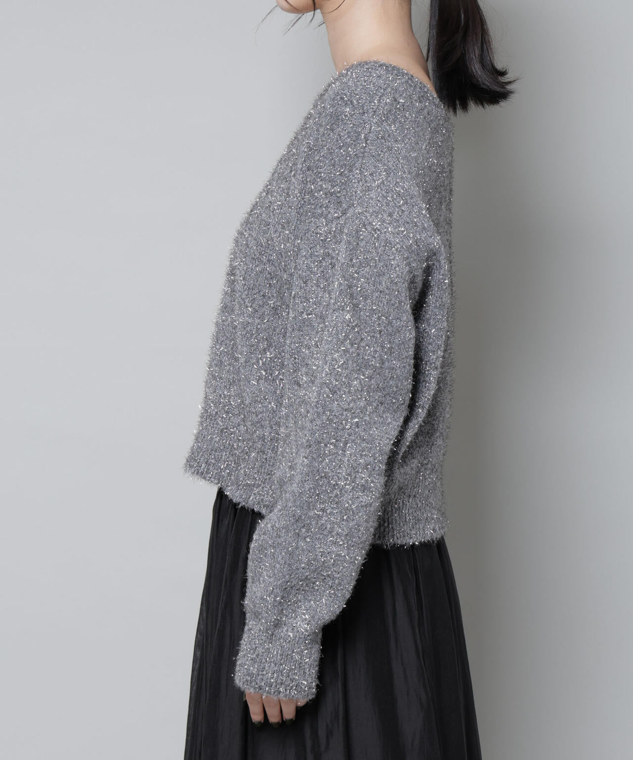 前後2wayラメミックスフェザーニット 6695222335