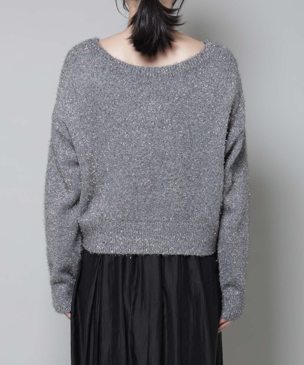 前後2wayラメミックスフェザーニット 6695222335