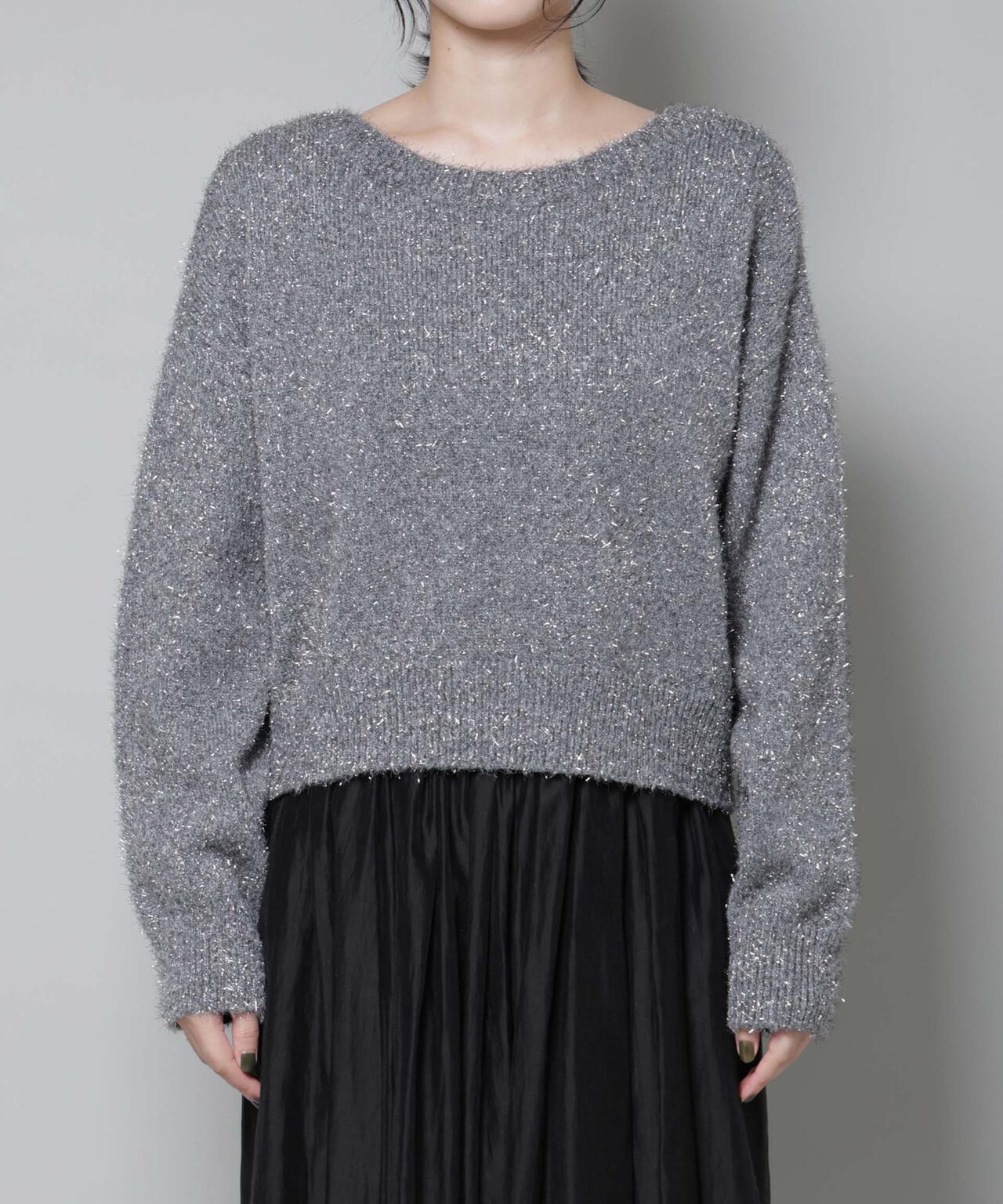 前後2wayラメミックスフェザーニット 6695222335