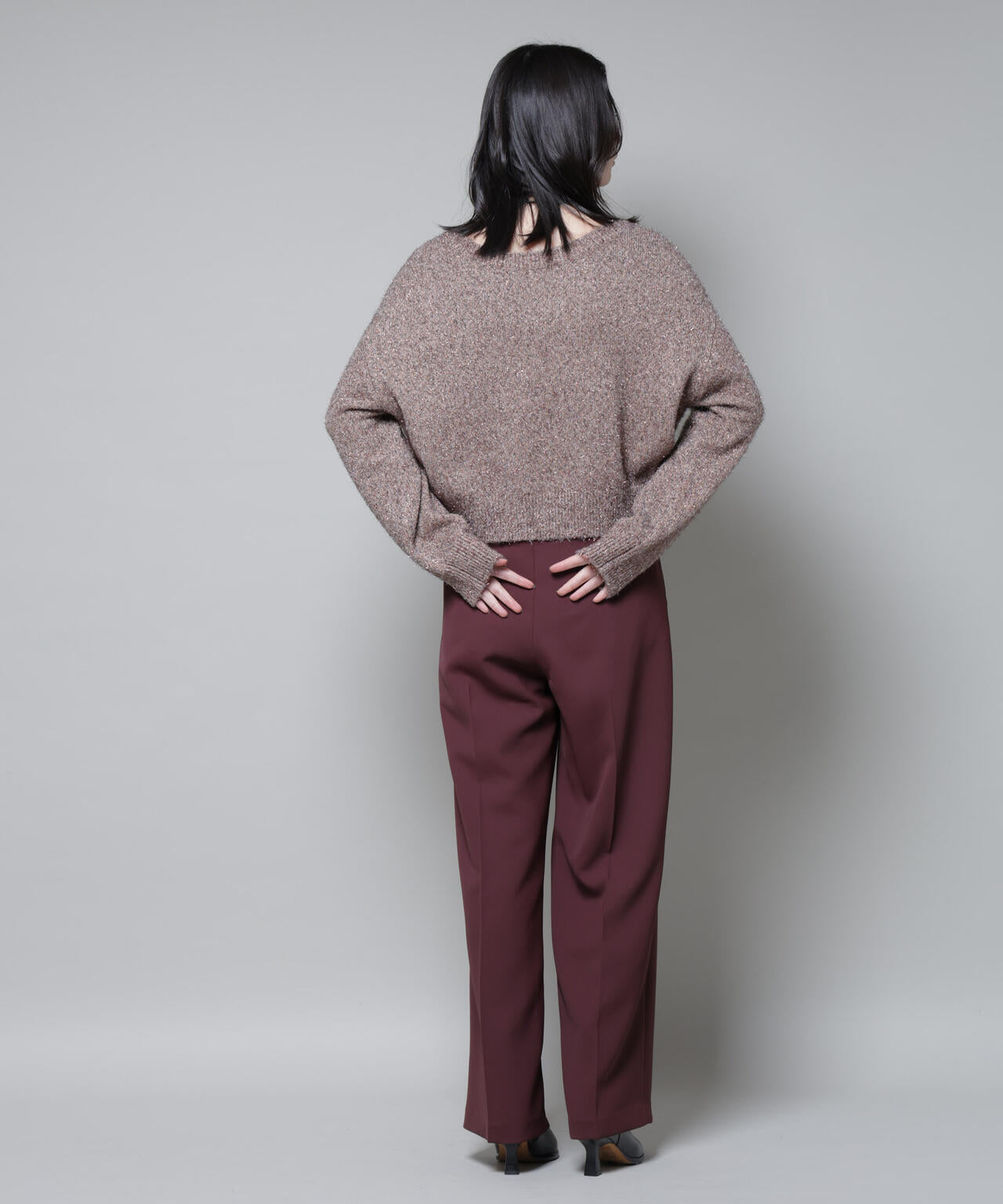 前後2wayラメミックスフェザーニット 6695222335