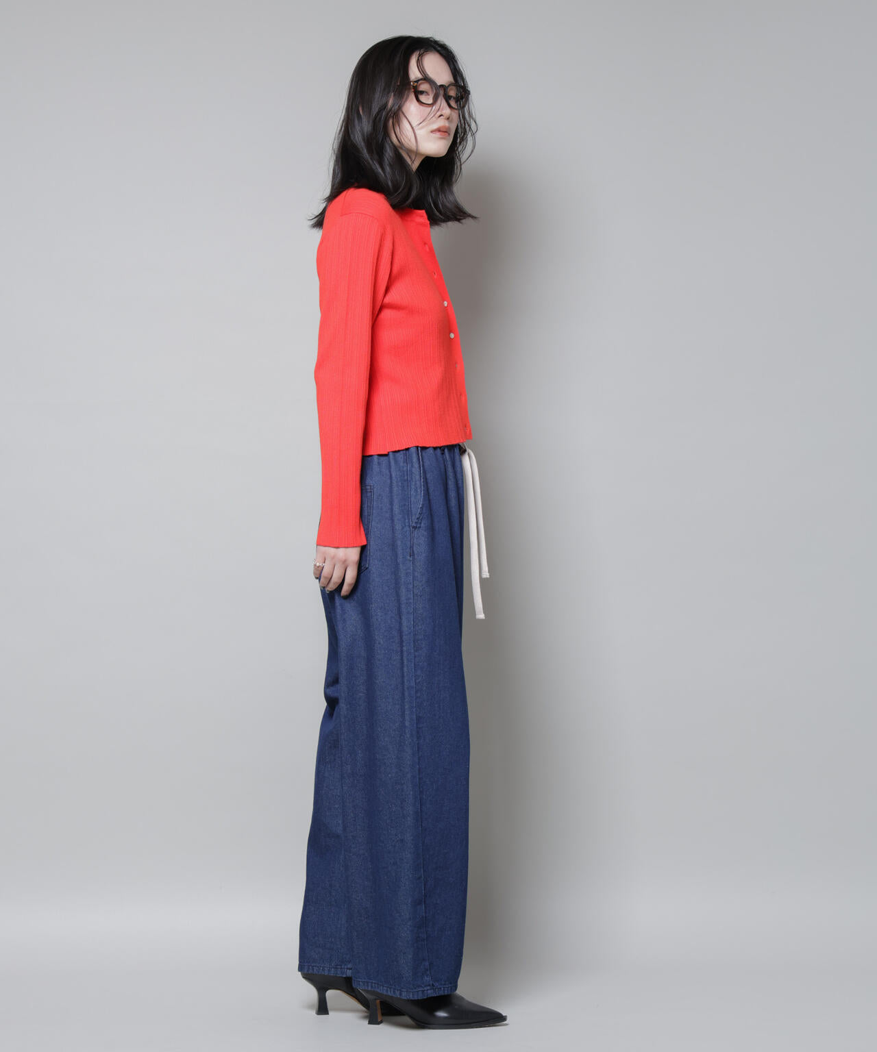 ホホバオイル加工ランダムリブカーディガン 6695222340