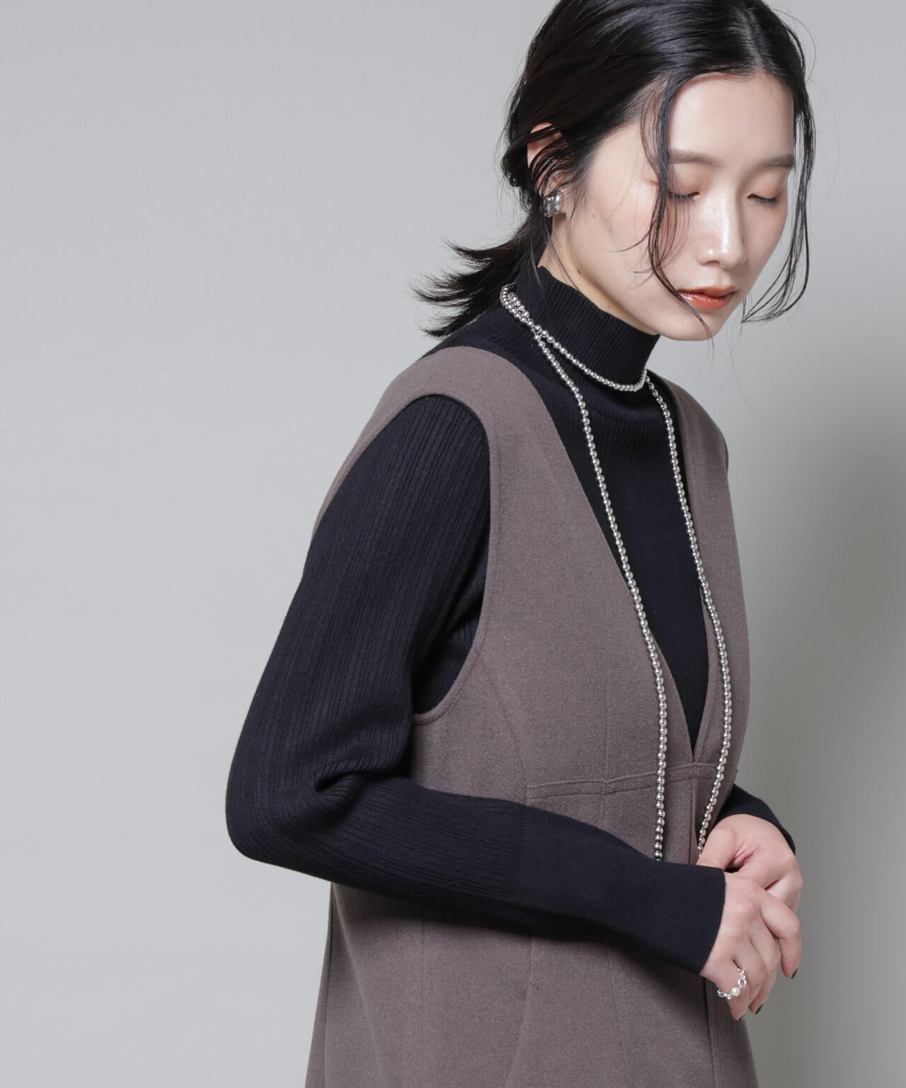 ホホバオイル加工ランダムリブタートルニット 6695222341