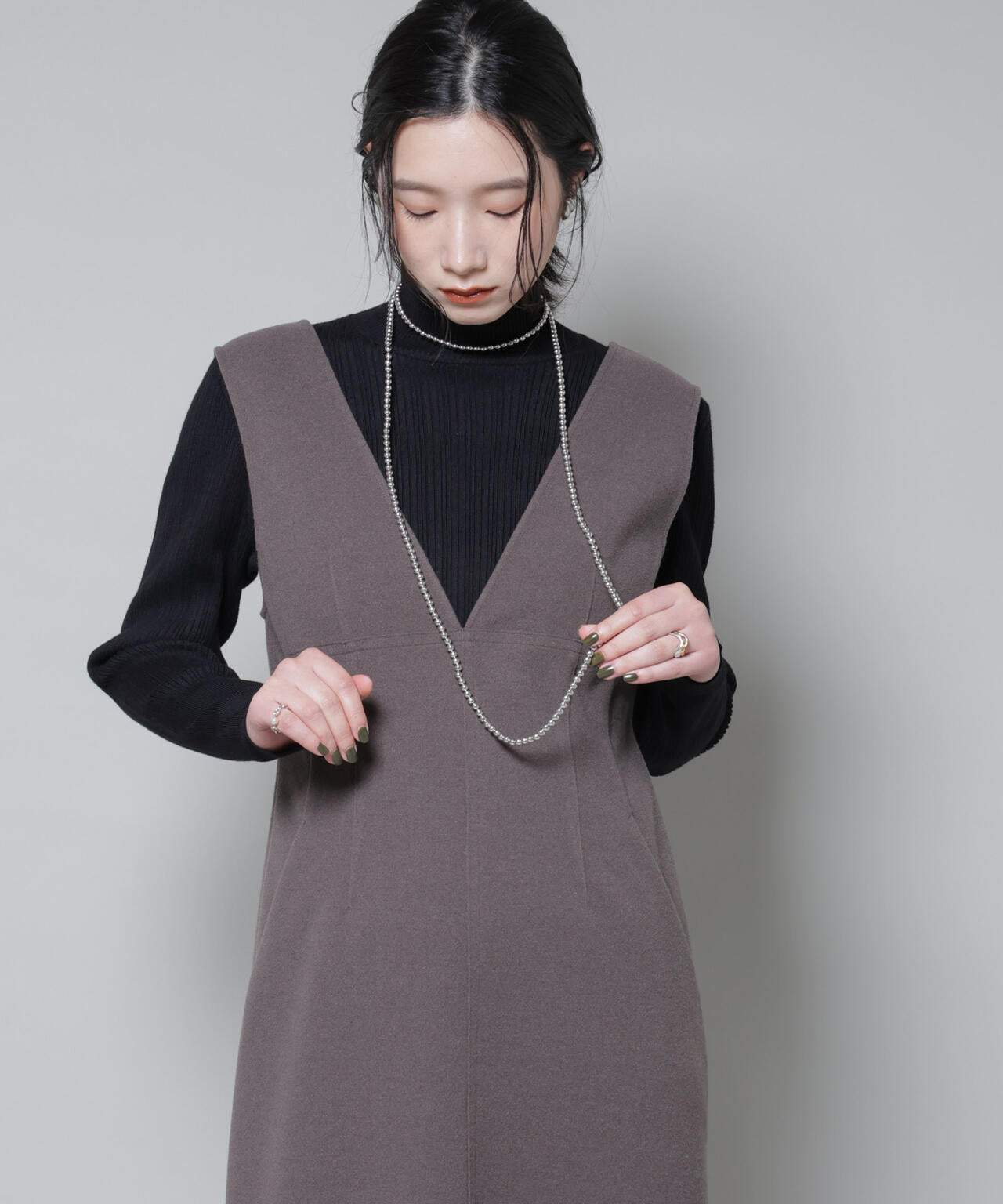 ホホバオイル加工ランダムリブタートルニット 6695222341