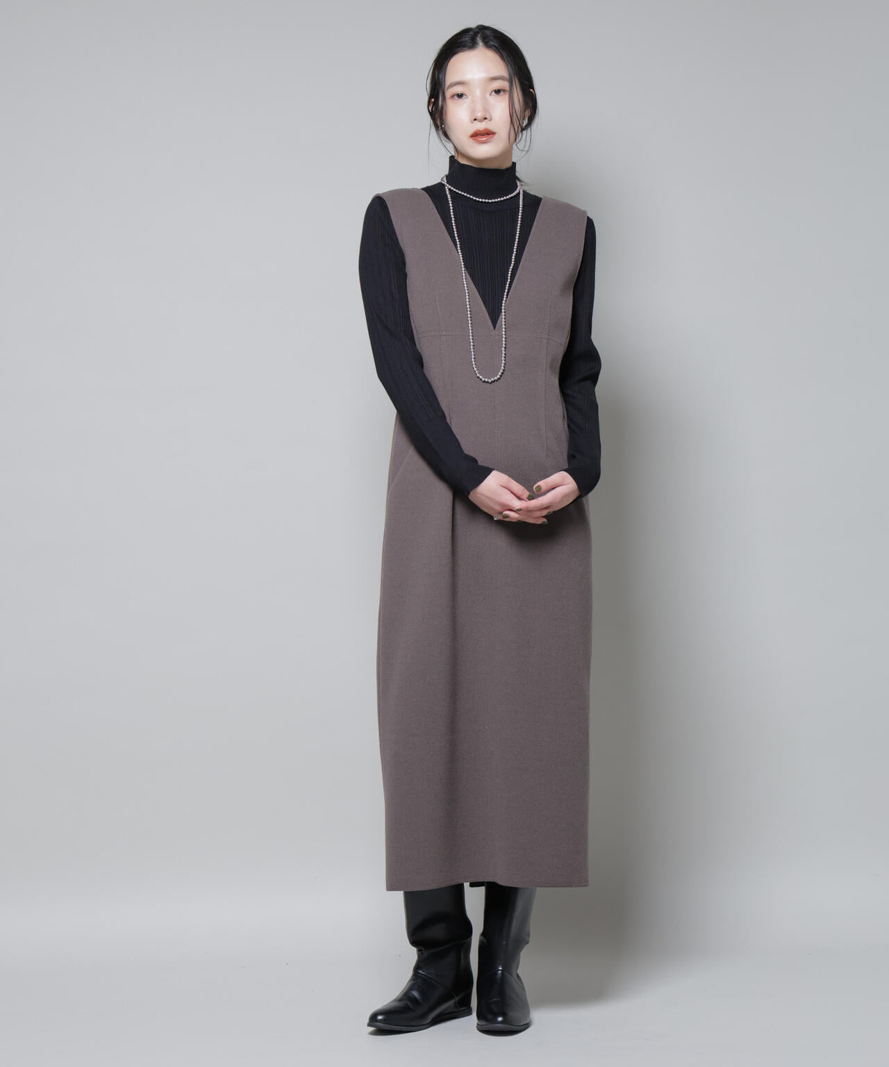 ホホバオイル加工ランダムリブタートルニット 6695222341