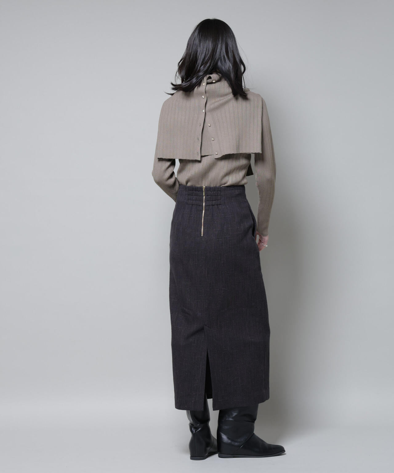 ホホバオイル加工ランダムリブタートルニット 6695222341