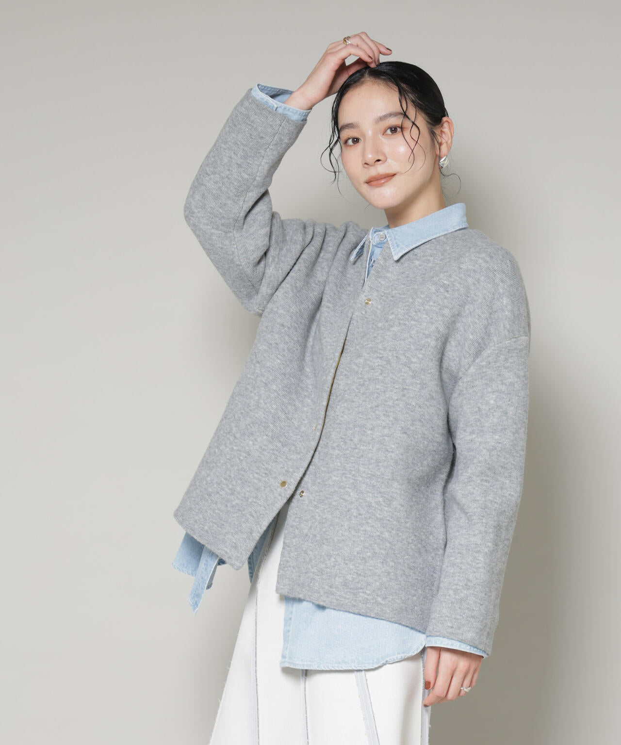 NKNIT ウールニット カーディガン HIGH TWIST WOOL KNIT CARDIGAN - Yonetomi STORE ONLINE｜ヨネトミ