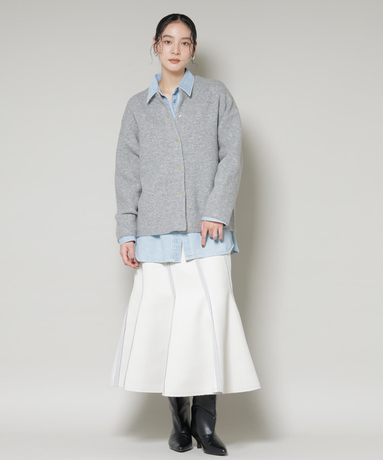 ダブルフェイスニットカーディガン 6695222345