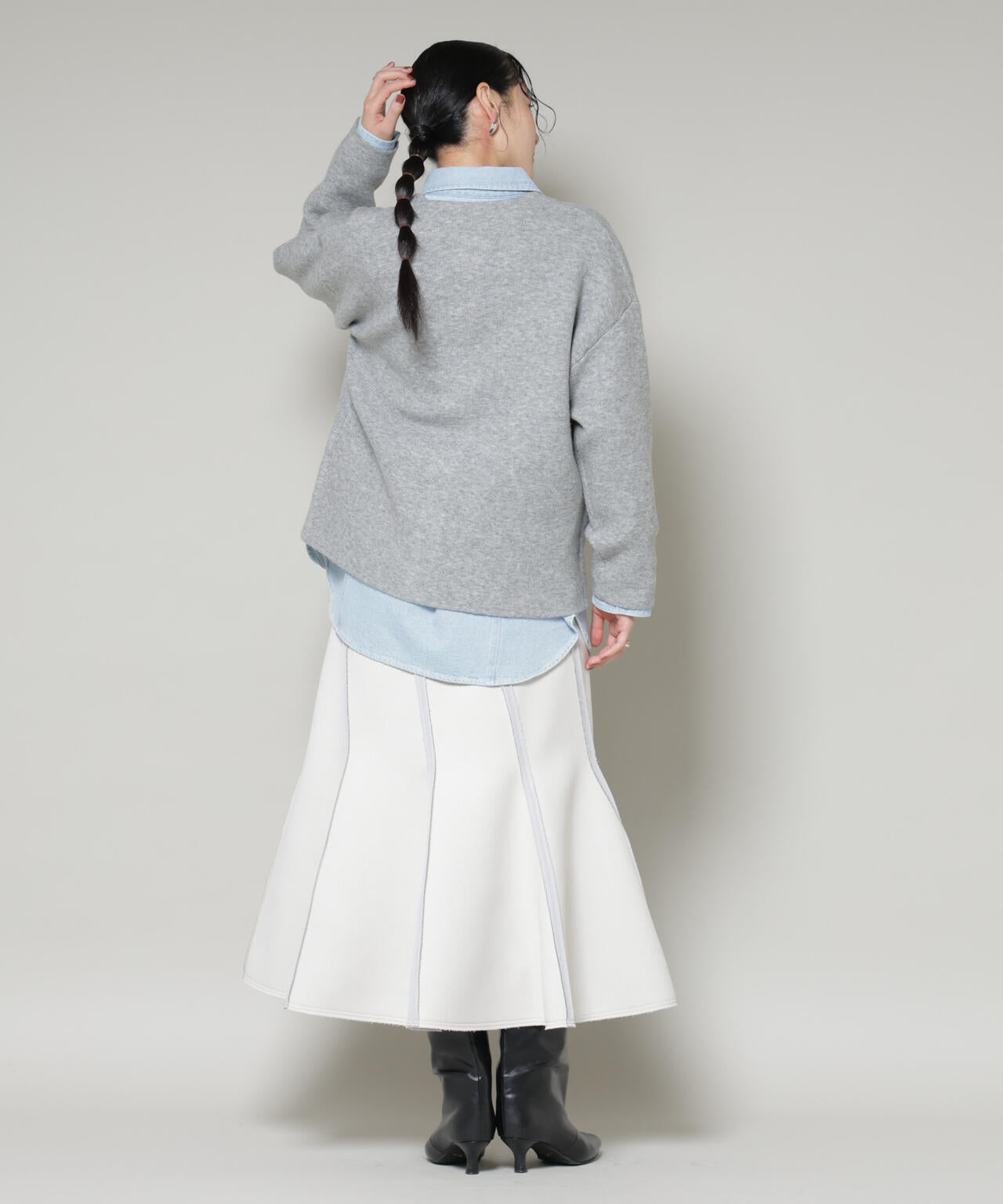 ダブルフェイス ニット カーディガン