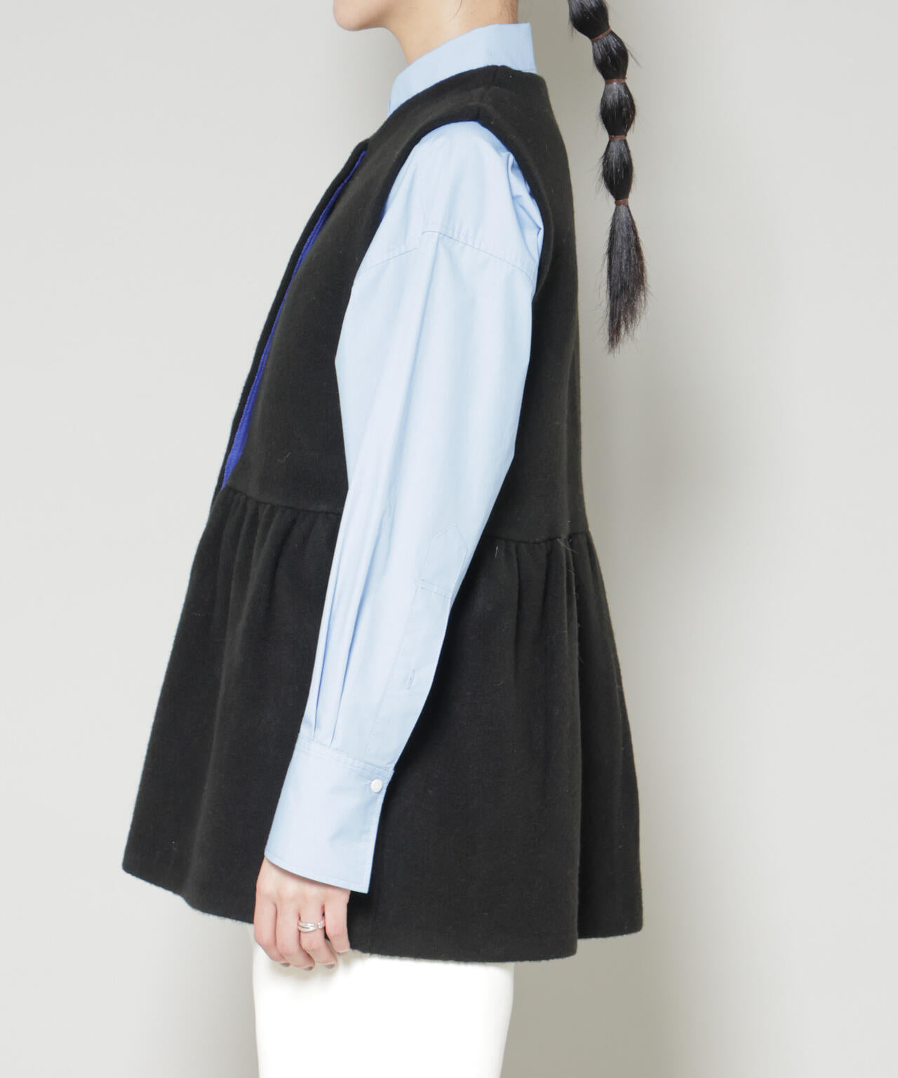 ダブルフェイスペプラムニットベスト 6695222346