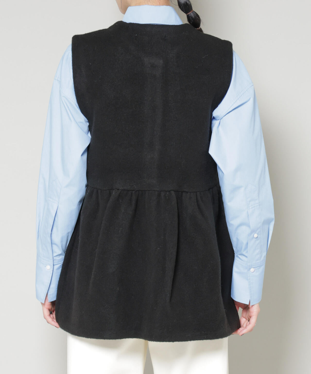 ダブルフェイスペプラムニットベスト 6695222346