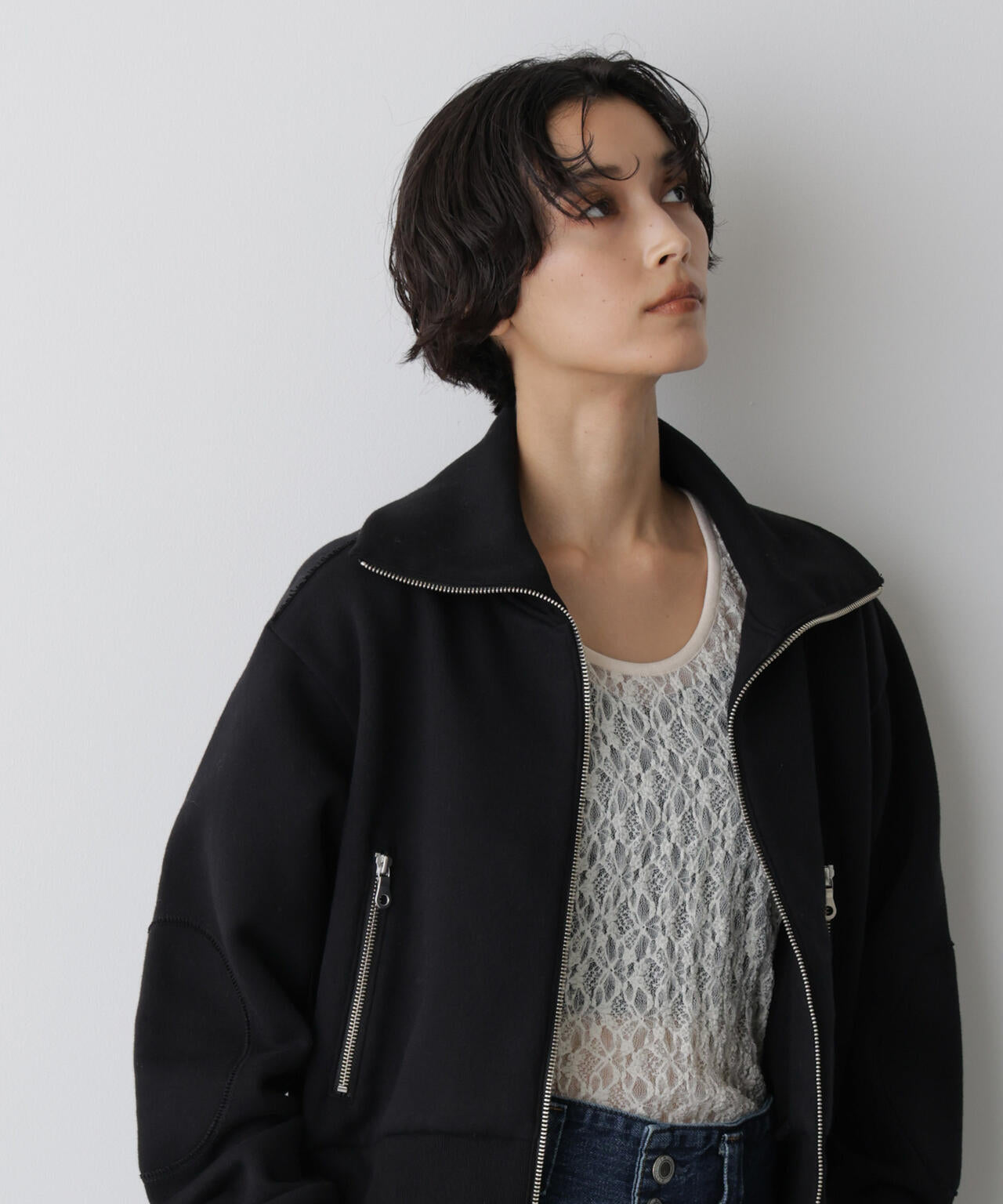 「STEVELOUR」コンパクトダブルジップスウェット 6695223310