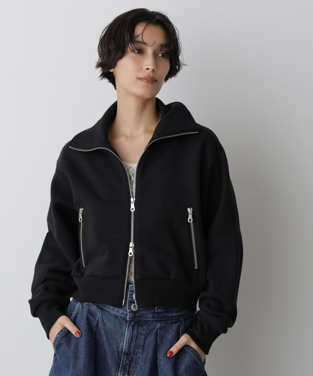 STEVELOUR」コンパクト ダブルジップ スウェット