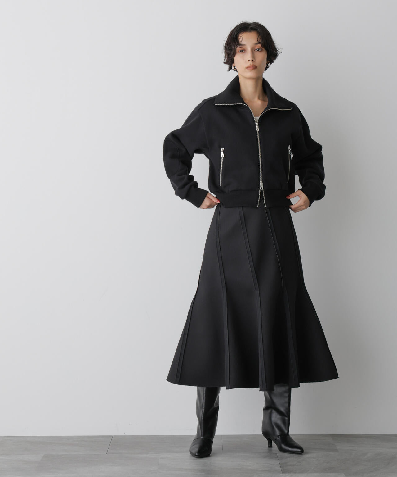 「STEVELOUR」コンパクトダブルジップスウェット 6695223310