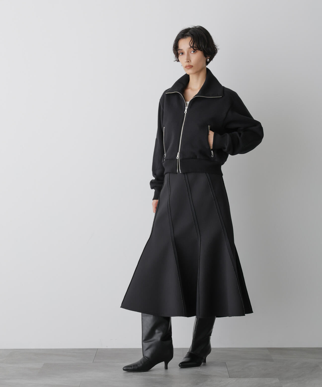 STEVELOUR」コンパクト ダブルジップ スウェット