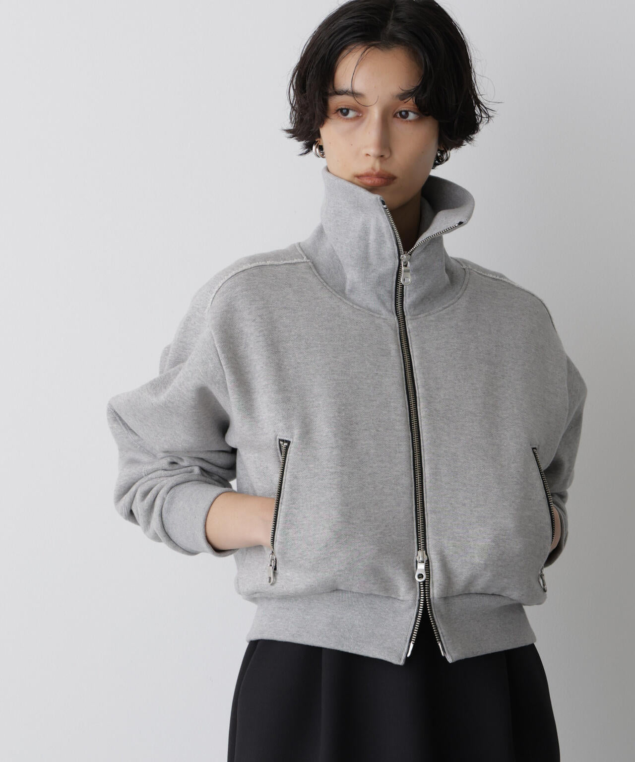 phigvel ジップスウェット サイズM(38) ダブルジップ STEVELOUR」コンパクト ダブルジップ スウェット