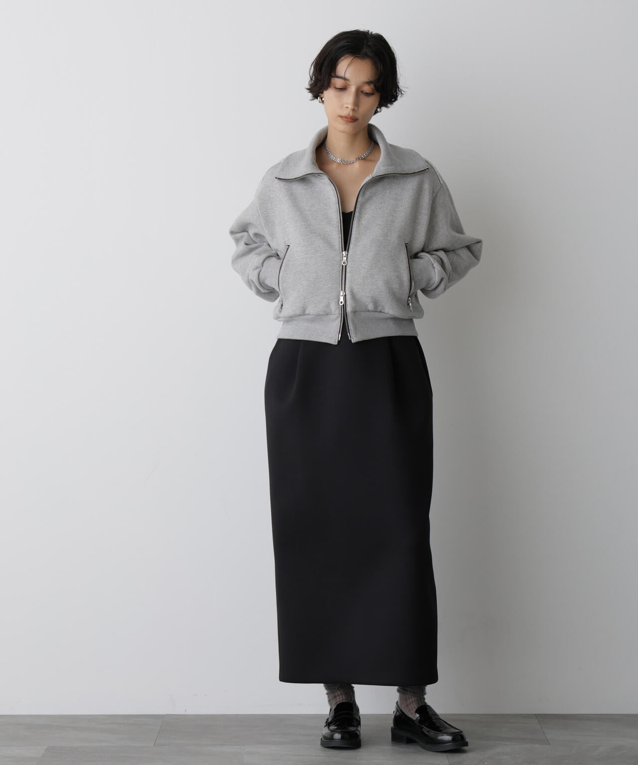 「STEVELOUR」コンパクトダブルジップスウェット 6695223310